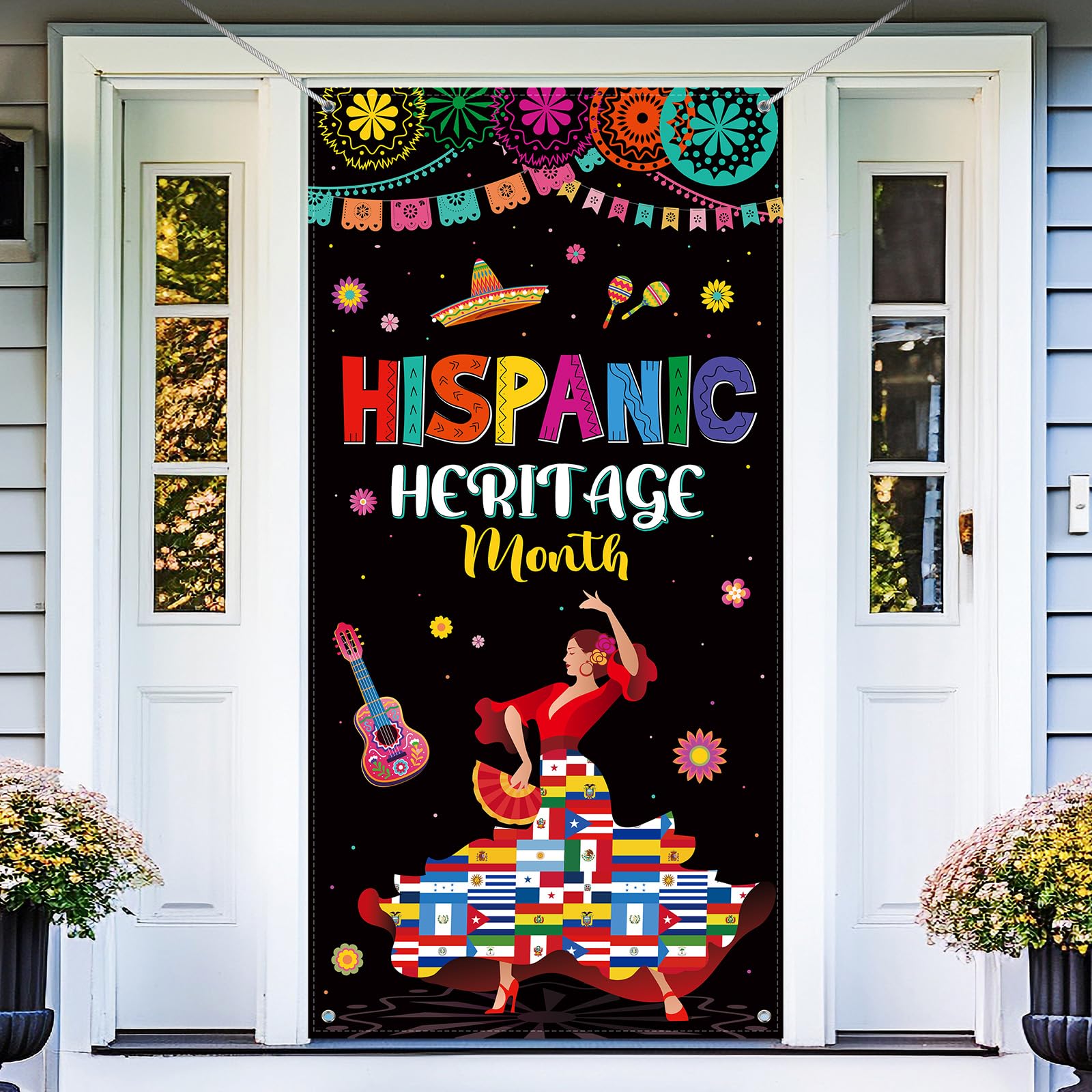 Bannière de porte espagnole et décorations murales thématiques pour fêtes et apprentissage