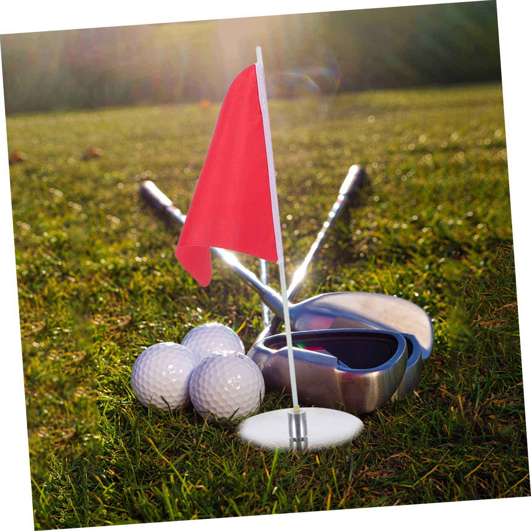 ARTSEWPLY 1Set Portable Golf Flag with Hole Cup Practice Training Flags for Golfing for Beginners and Golf Enthusiasts Easy to Install Golfing