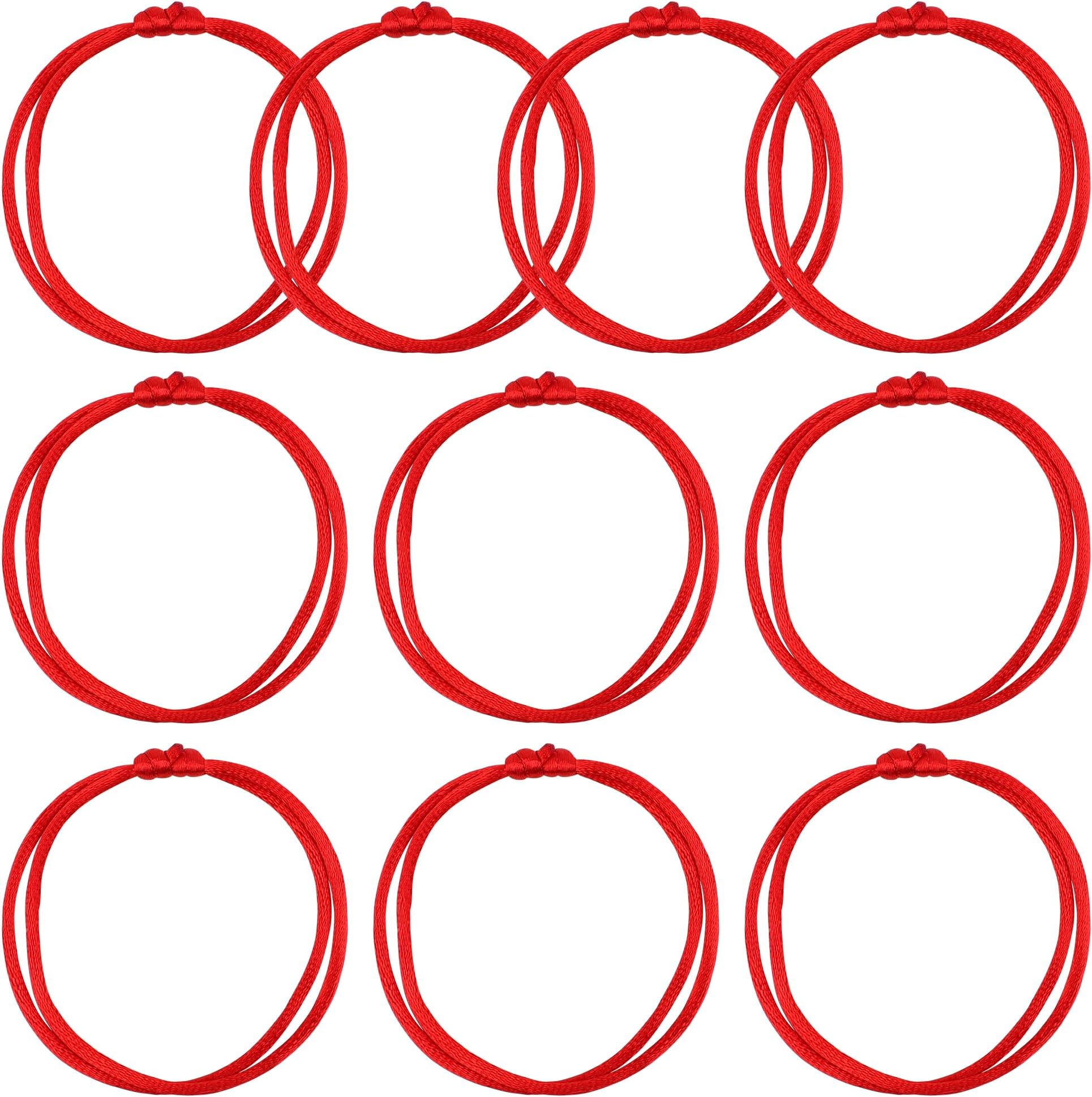 Handmade Red Bracelet, Adjustable Kabbalah Red Bracelet String, Good for Prosperity and Success 10 pcs