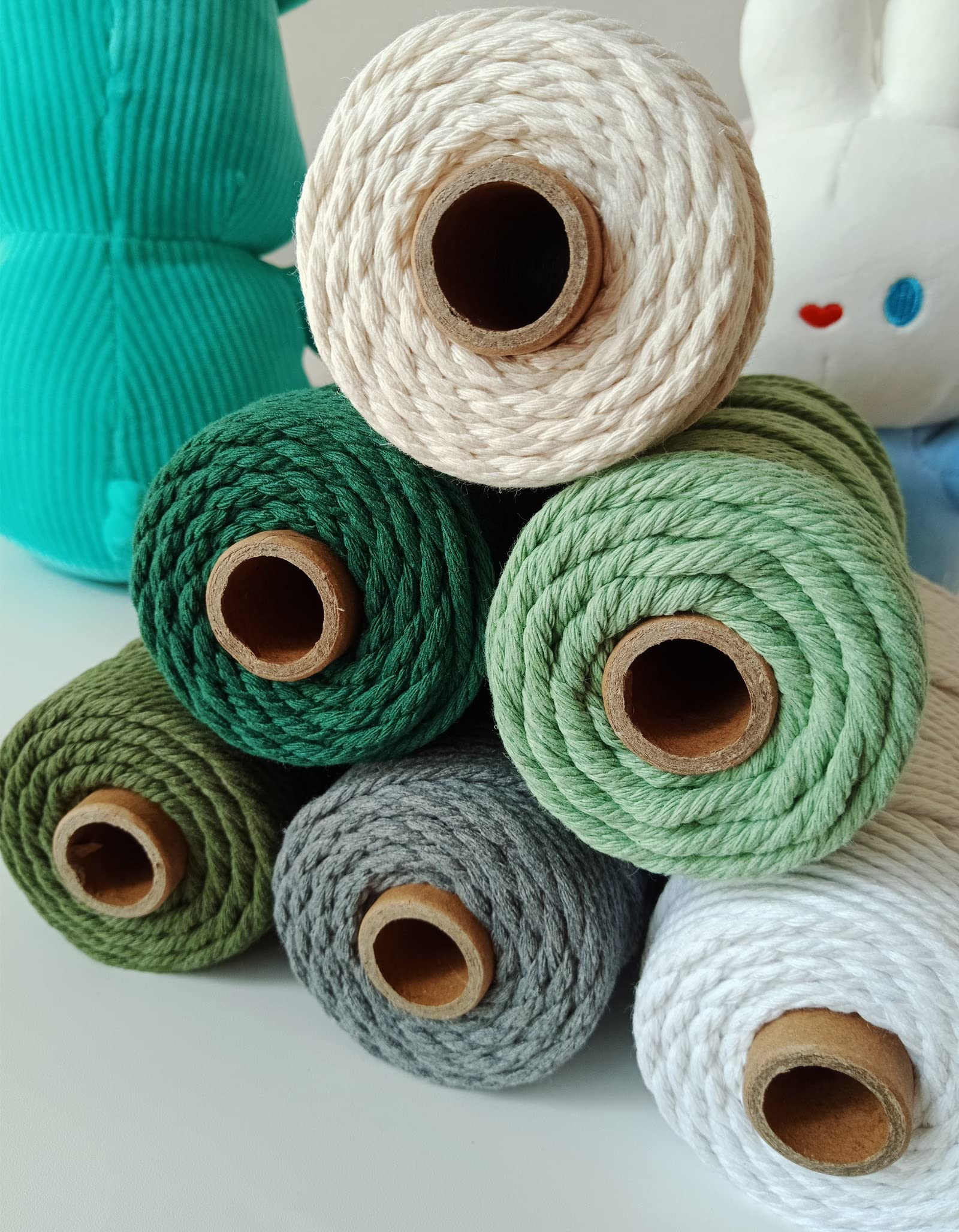 3 Mm X 60 M Macramékoord Set - Handwerk Kit Voor Wandbehang Dromenvanger Bloemenhanger Inclusief 5 Sleutelhangers 60 Houten Kralen