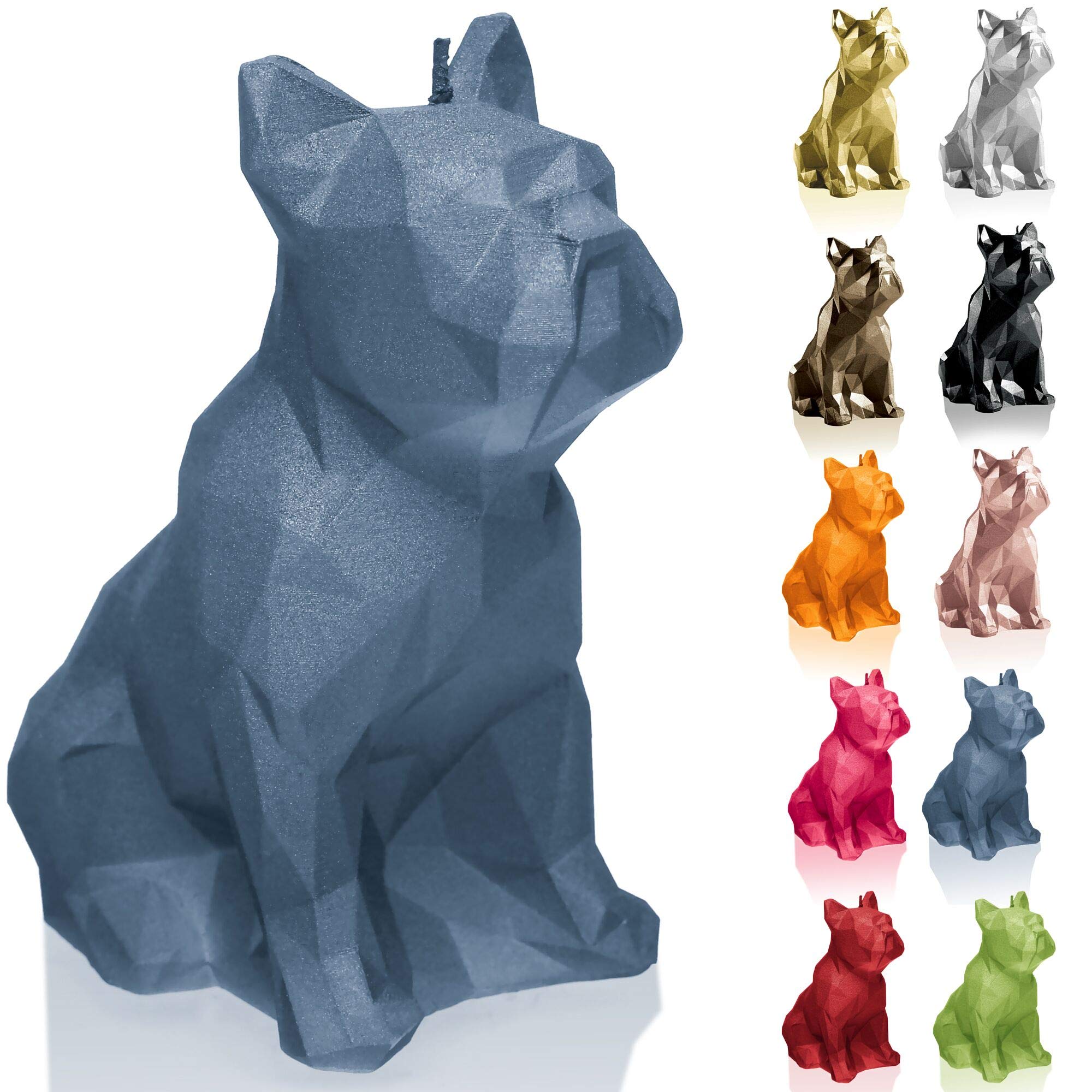 Candellana Handmade Bulldog Low-Poly Candle Gift- Funny - Decorative Candle - Home Decor Gift Idea- Gifts for Friends - Cotton Wick - 24Hours Burning Time - Jeans