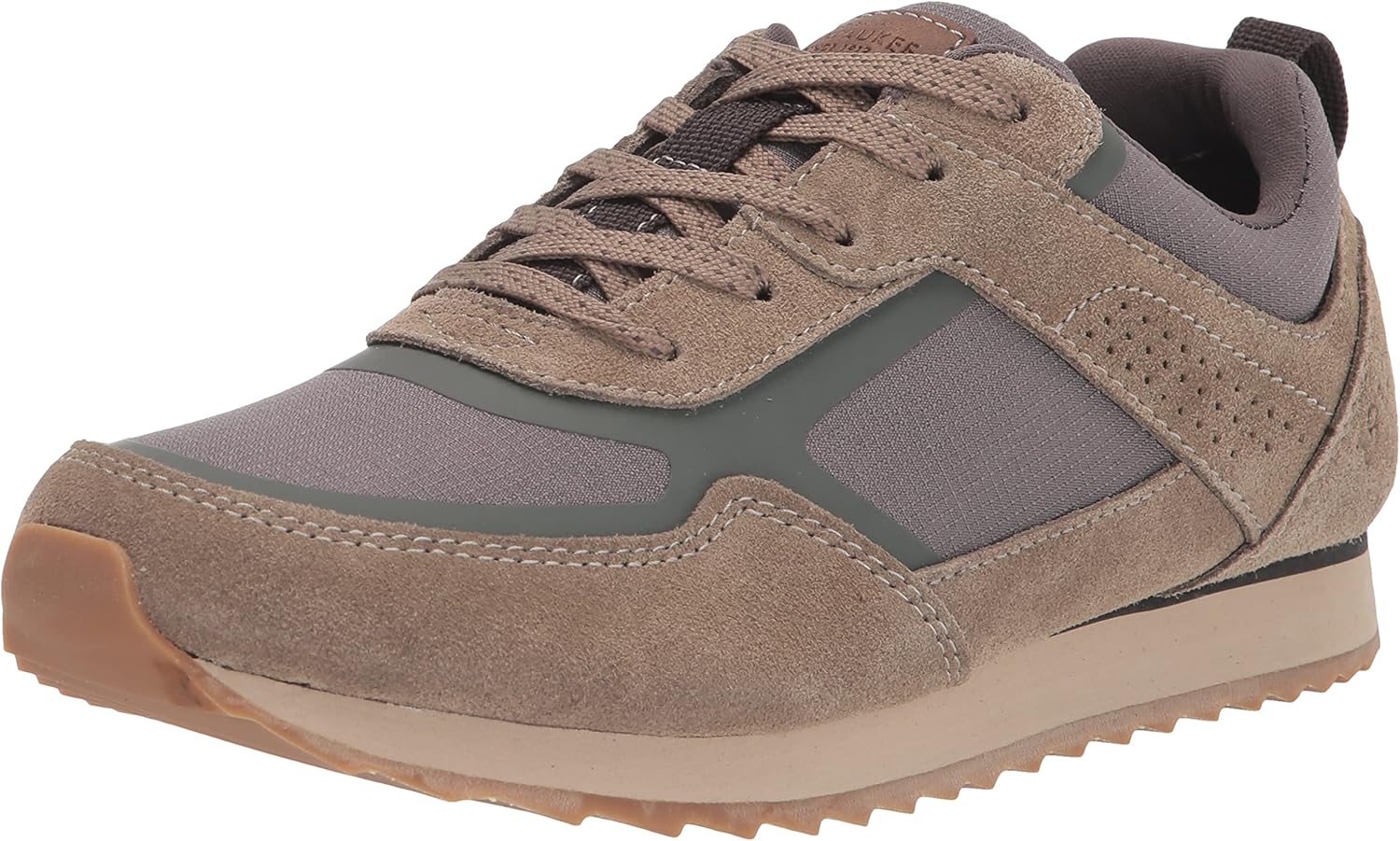 Nunn Bush Men's Tempo U-Throat Moc Toe Oxford Athletic Jogger Sneaker Walking Shoe, Stone, 7