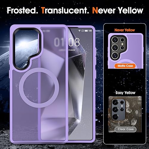 Vista 217 de Oterkin Funda transparente para Samsung Galaxy S24 Ultra, [20 veces antiamarilleamiento] S24 Ultra con 4 bolsas de aire integradas, protección