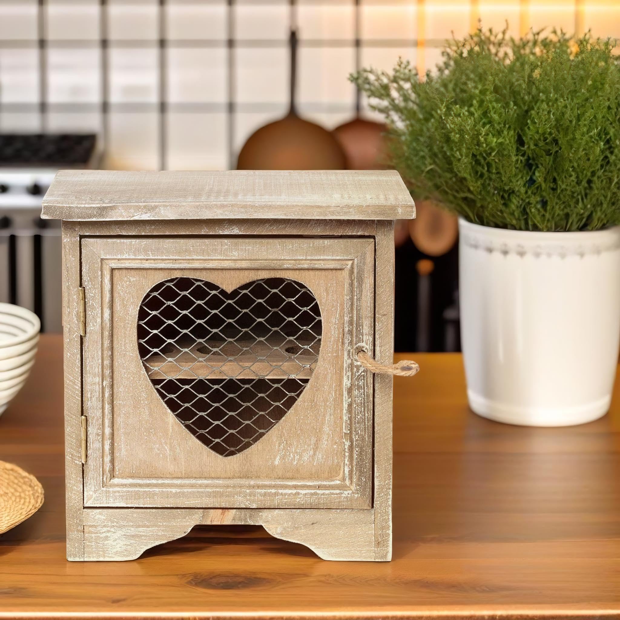 Porte-œufs rustique – Maison de rangement pour comptoir de cuisine – Finition en bois gris avec motif de ferme – Organiseur pouvant contenir 12 œufs