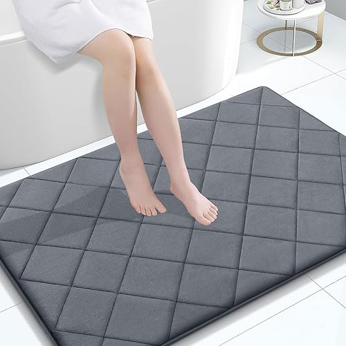Miniatura 104 de OLANLY Tapete de baño de espuma viscoelástica de 24 x 16 pulgadas, ultra suave y absorbente, lavable a máquina, cómodo tapete de baño para suelo de