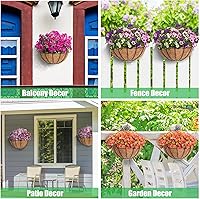 Vista 4 de Y&M Forro de cesta colgante de fibra de coco semicircular preformado de 16 pulgadas, forro de repuesto de coco medio redondo, 2 piezas