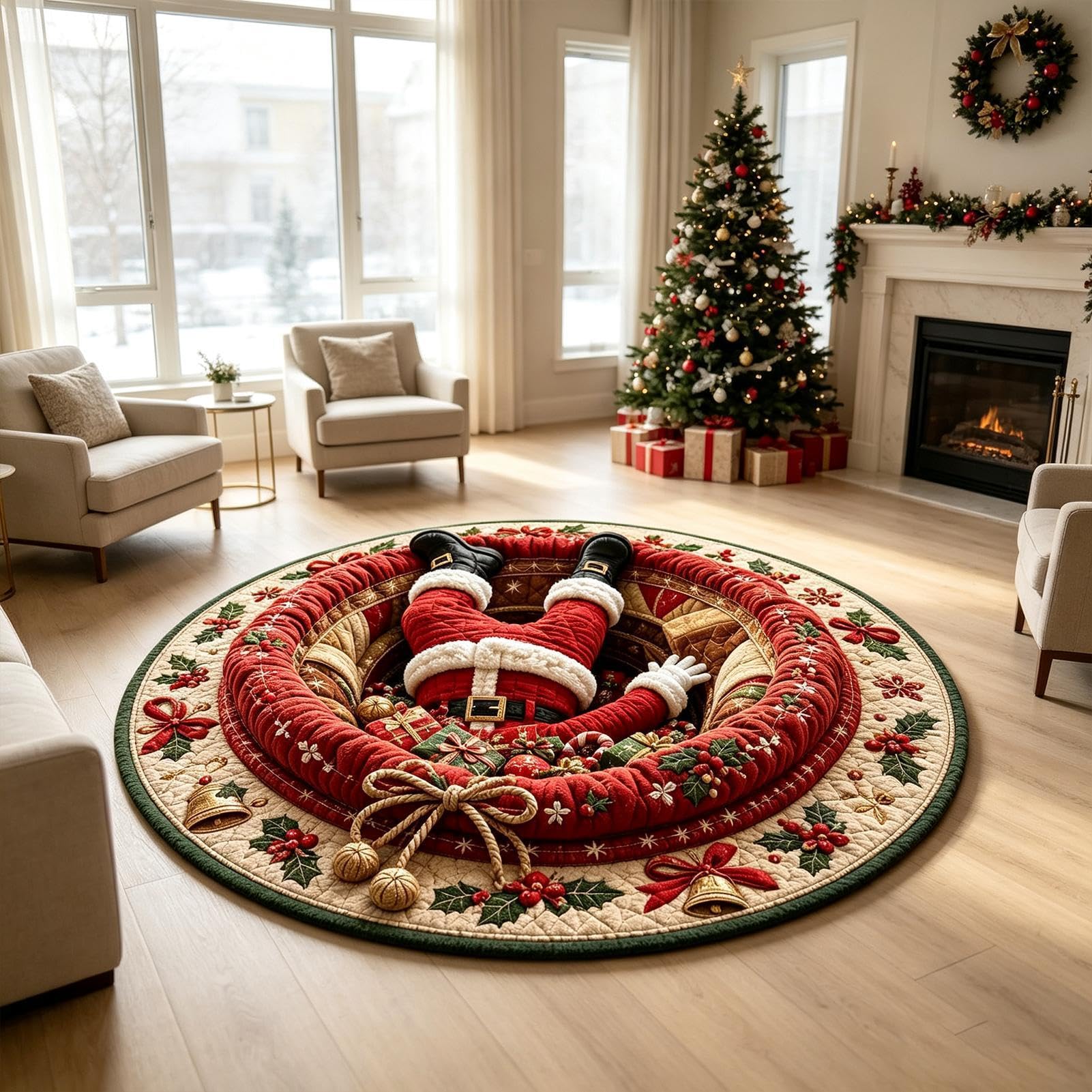 Weihnachts-Illusions-Türmatte Lustiger Weihnachtsmann