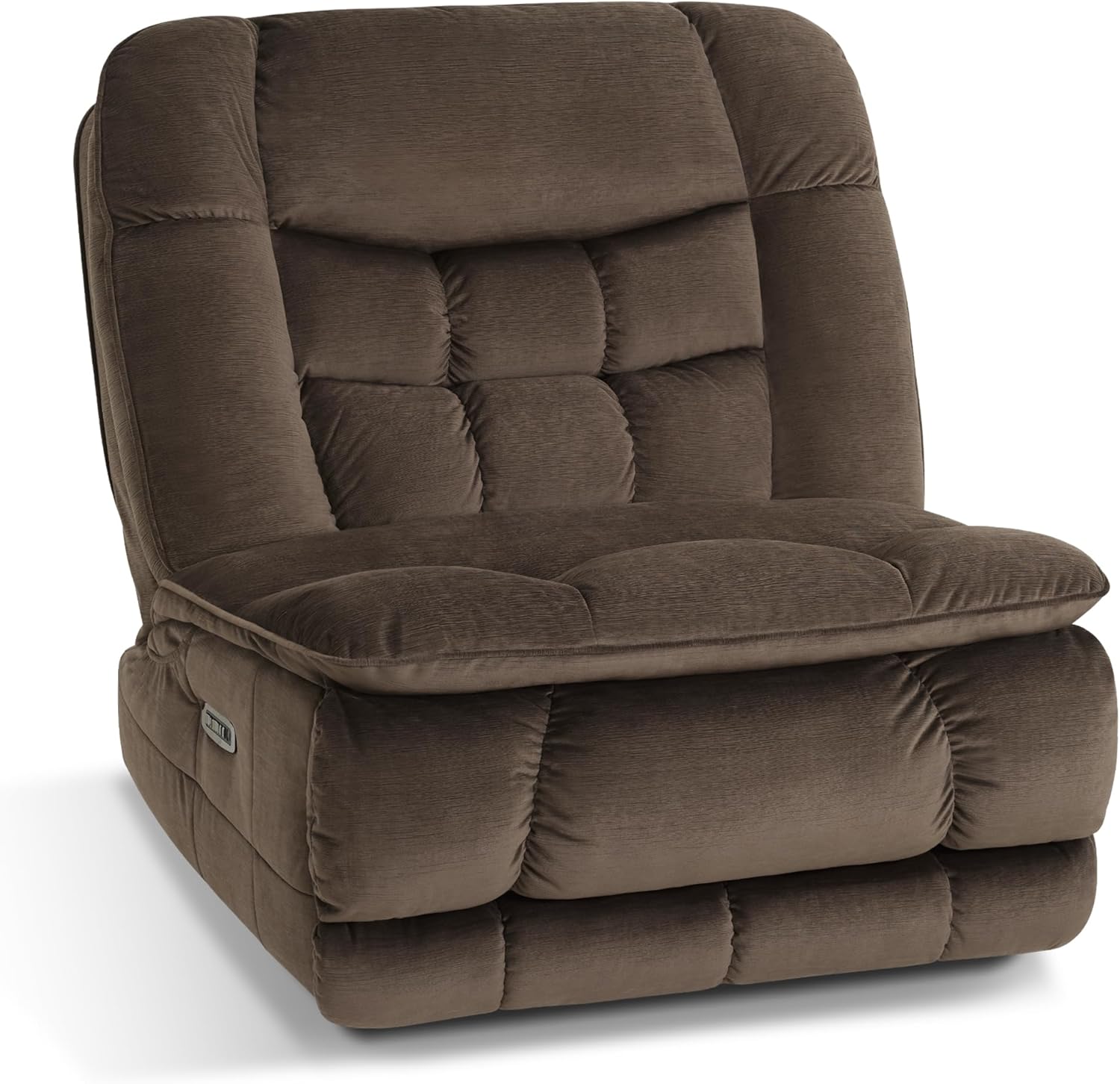 MCombo Dual Motor Oversized Power Recliner Chair, 38.2'' Large Wide Seat, Rocker Recliner with LED Lighting, USB Ports, Perfect for Living Room, Office and Home Theater, Fabric PR607 (Coffee)