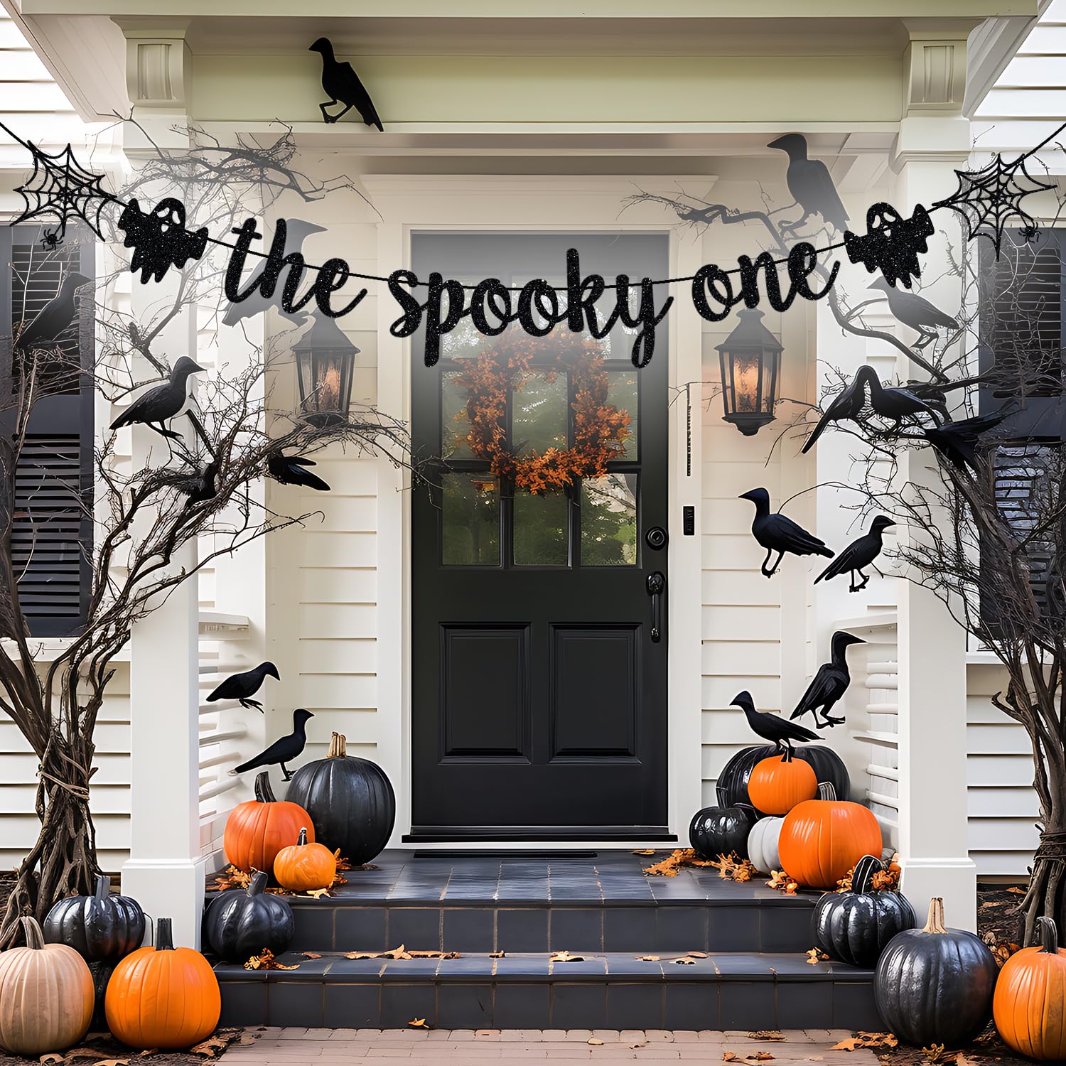 Glitter One Spooky Ghoul Banner – Halloween First Birthday Decor, Baby Shower Bunting
