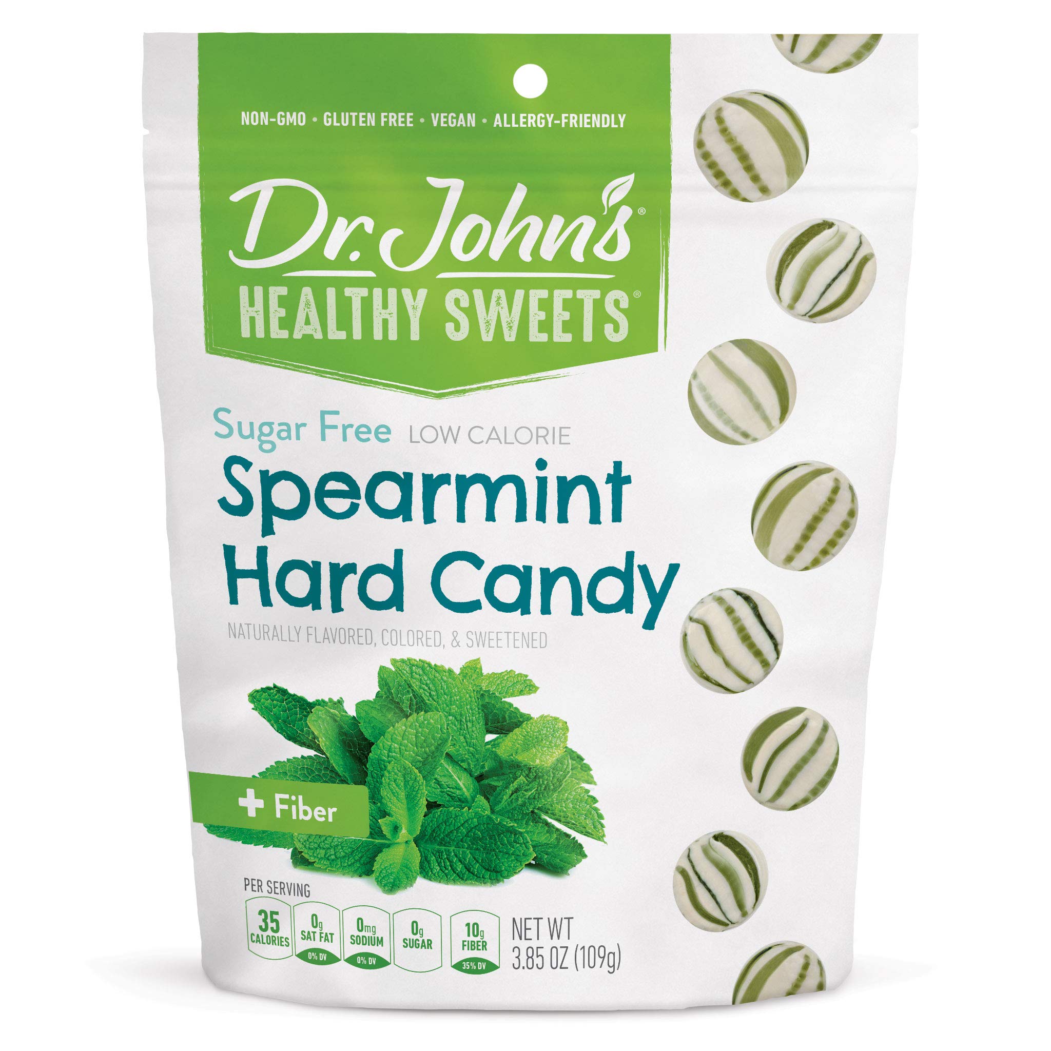 Dr. John’s Healthy Sweets Sugar Free Spearmint Hard Candy – Keto Friendly, Vegan, Gluten Free, Tooth-Friendly Xylitol & Erythritol Mint Candy, Individually Wrapped Hard Mints – 3.85 oz