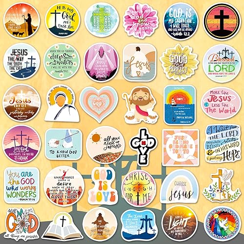 Miniatura 2 de 400 calcomanías cristianas, calcomanías de versículo bíblico de Jesús para diario, citas motivacionales religiosas, paquete de calcomanías