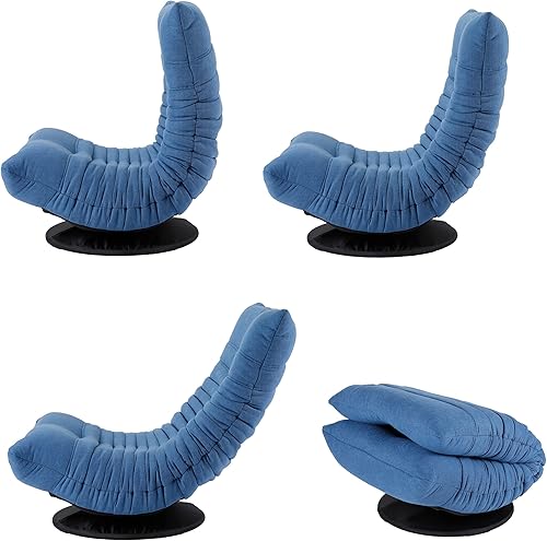 Miniatura 8 de BirdRock Home - Silla giratoria para suelo, asiento de espuma viscoelástica, ajustable, 360 grados, respaldo cómodo, cojín para mecedora y