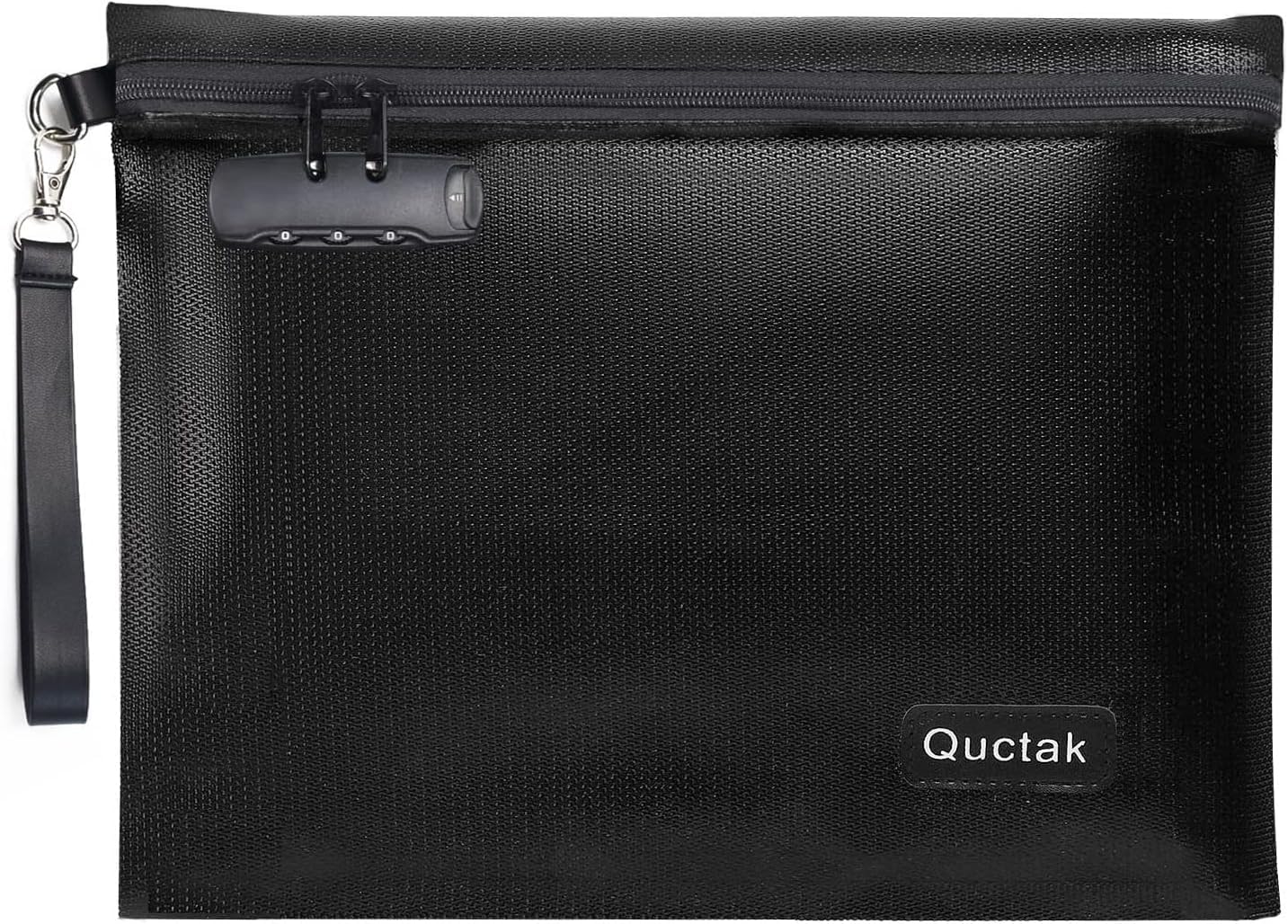 Fireproof Money Bag with Lock(5200F), 6 Layers of Heat Insulated Material, 13.58"x10" Fireproof & Waterproof File Bag with Zipper, Safe Document Holder