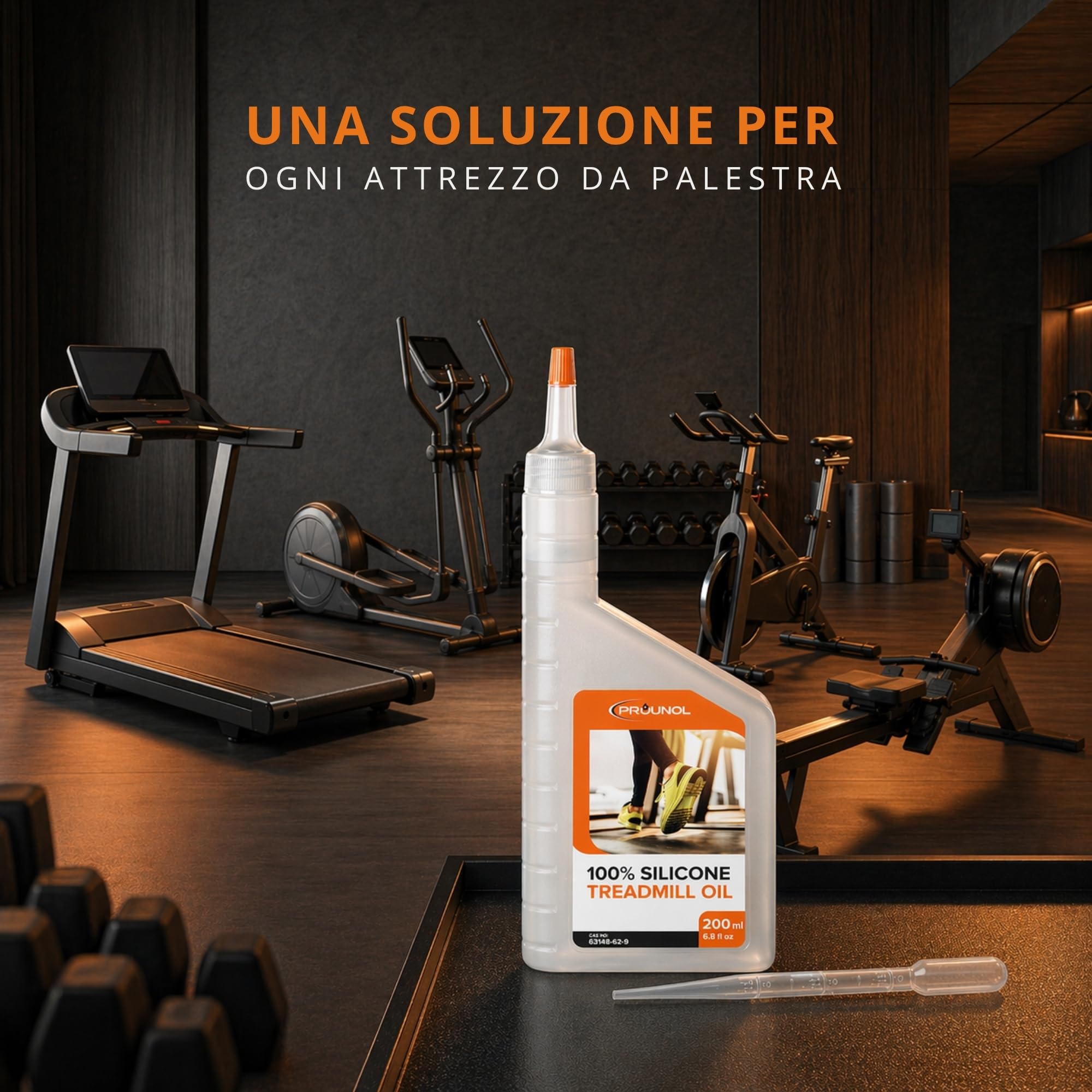 Prounol Lubrificante Tapis Roulant – 200 ml – Puro Olio Tapis Roulant Interamente Prodotto nell'UE – Conforme o Superiore ai Requisiti di Tutti i Produttori di Attrezzature Fitness