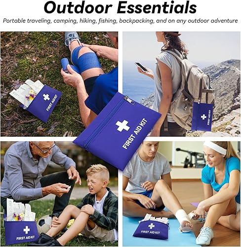 Miniatura 5 de Faylapa 12 mini bolsas vacías de primeros auxilios, 7.87 x 5.51 pulgadas, bolsa de viaje para viajes, hogar, oficina, automóvil, campamento, al aire