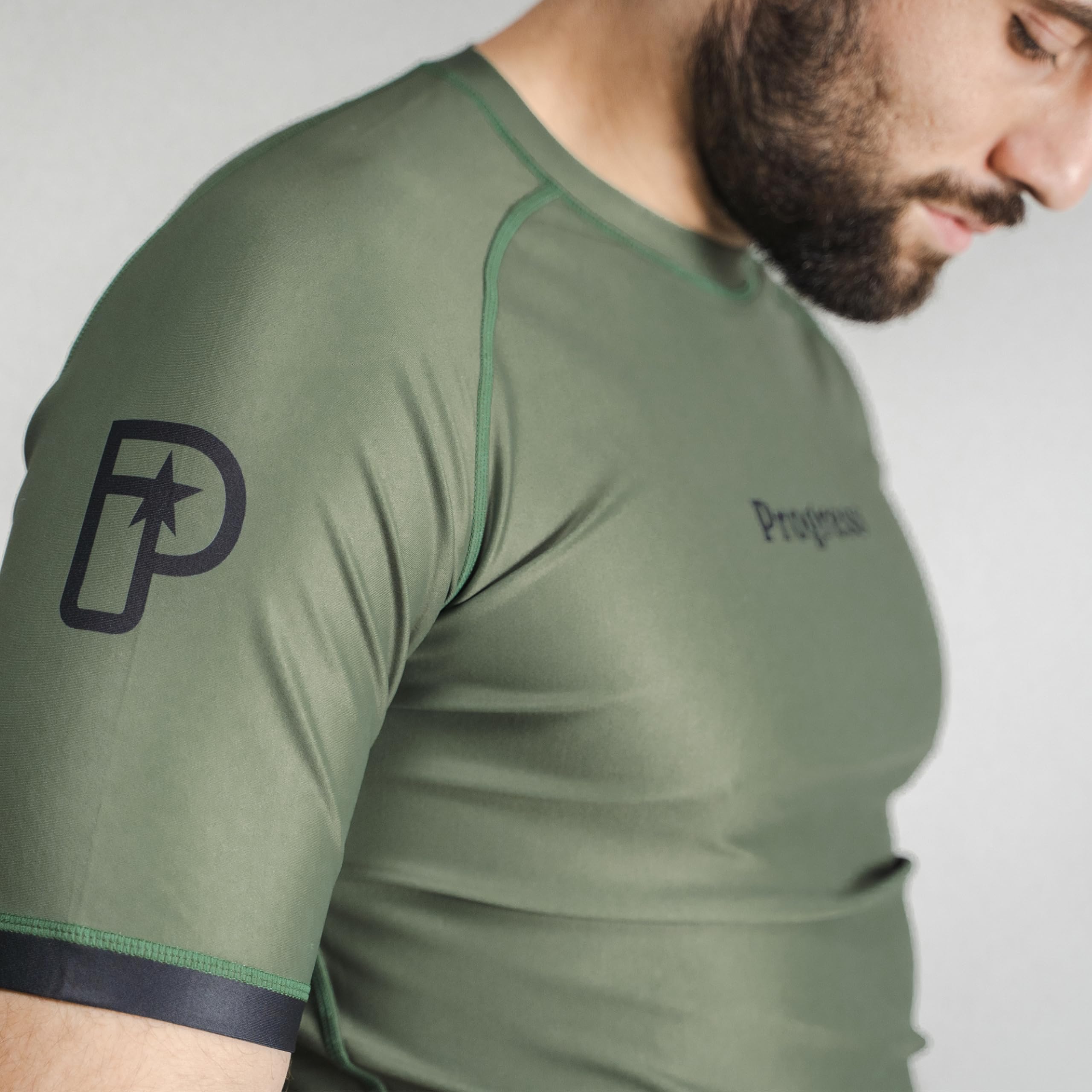 Progress Jiu Jitsu Academy - Camiseta de protección de manga corta, cómoda y duradera BJJ, flexible para agarre