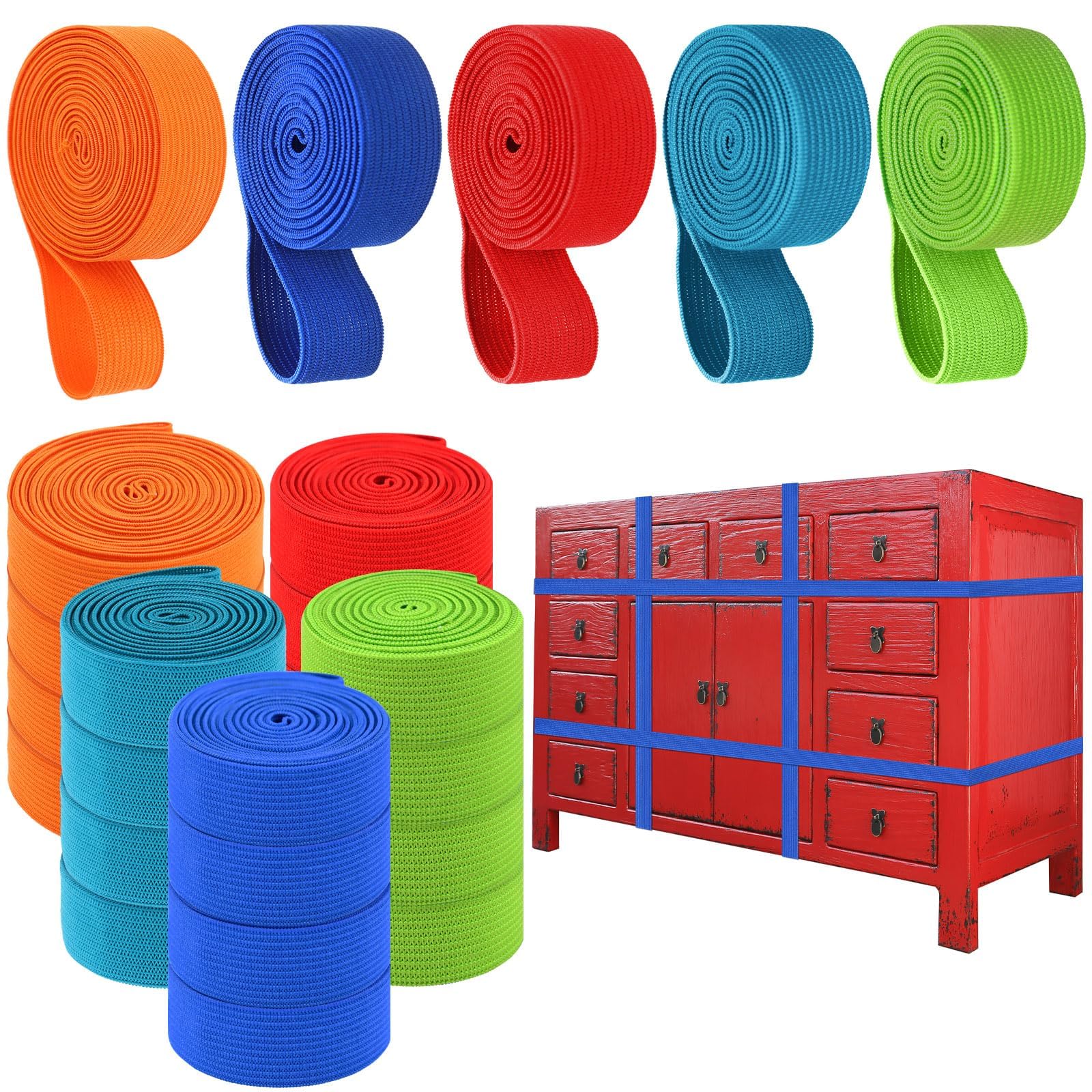 20 Pcs 5 Sizes Extra Large Moving Rubber Bands 72"/42"/36"/30"/26" Packing Bands Large Elastic Bands Handy for Moving Furniture and Pack up Blankets