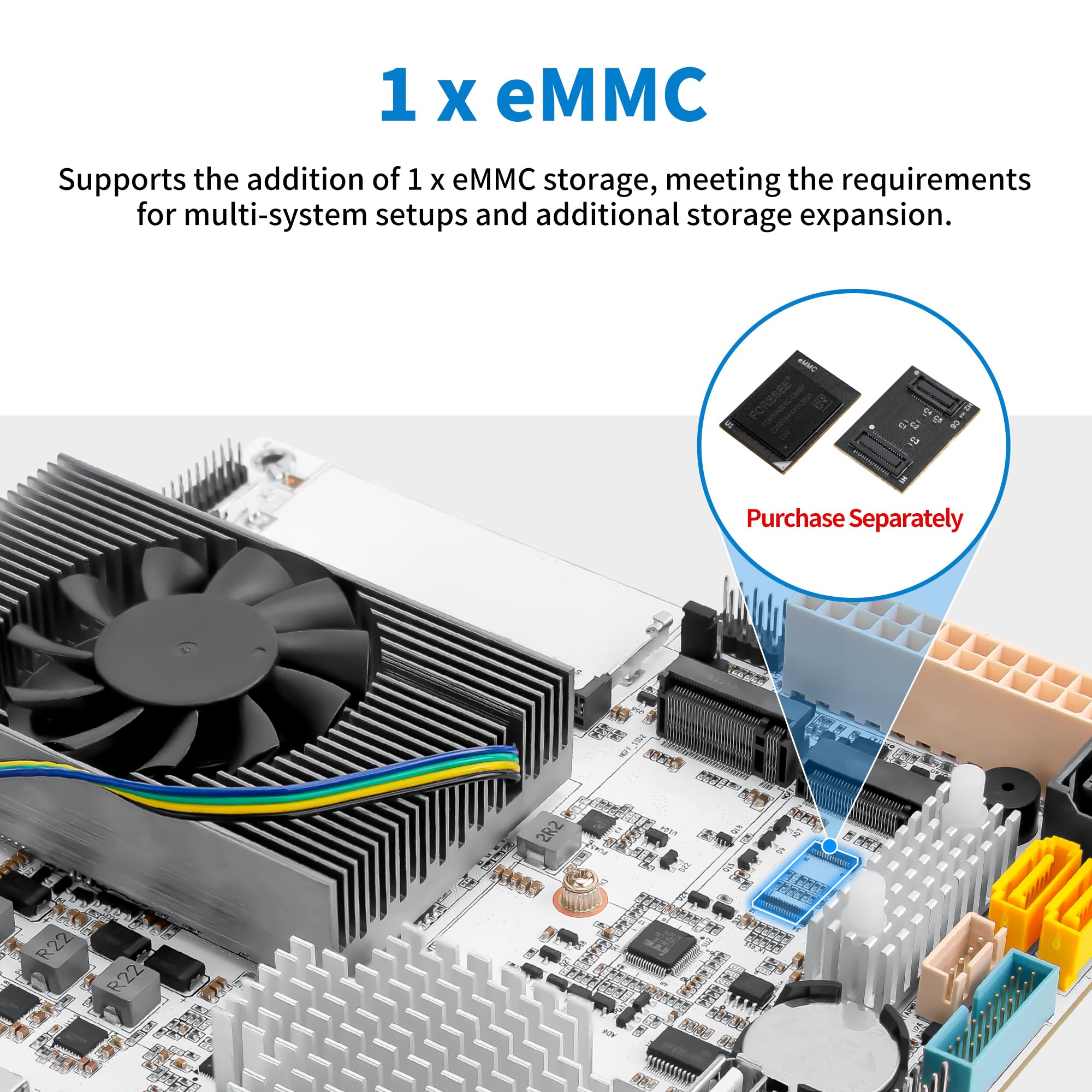 SJRC 6 Bay NAS Motherboard Mini ITX, N150 CPU(N100 Upgraded), White Placa Madre Barebone with Dual 2.5GbE i226-V LAN, 2X M.2 NVMe, 6X SATA3.0, DDR5, PCIe 3.0 x4, TF (No RAM/SSD)