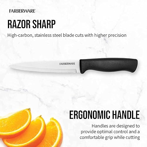 Miniatura 4 de Farberware 5158146 EdgeKeeper - Cuchillo multiusos, Cuchillo utilitario, 4.5", Negro