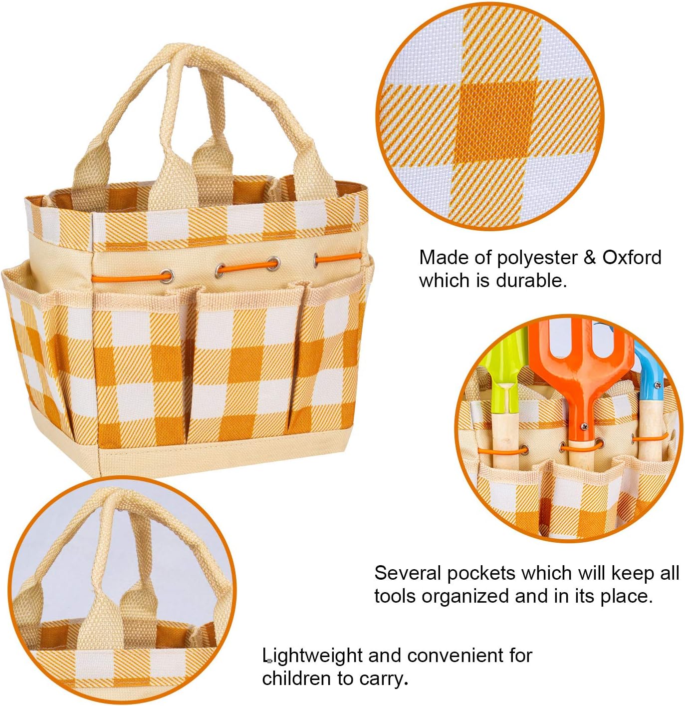 MoTrent Children Gardening Tools Set, 5 PCS Kids Garden Tool Toys Including Watering Can, Shovel, Rake, Trowel, Glove and Garden Toe Bag : Toys & Games