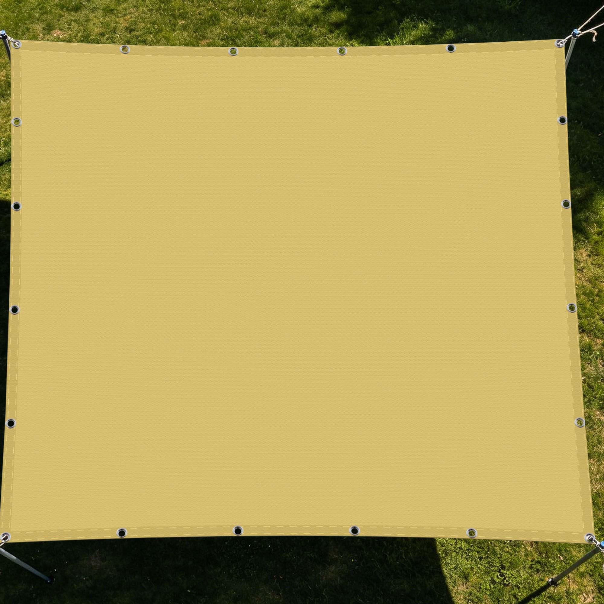 Voile d'ombrage extérieur 2.5x6m jaune sable pour jardin, balcon et terrasse de patio