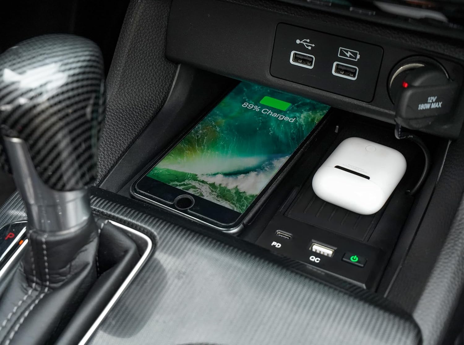 KEWISAUTO Car Wireless Charger for 2022-2025 Honda Civic, Center Console Charging Panel QC PD Fast Phone Charger Pad for Honda Civic 2022 2023 2024 2025 Accessories