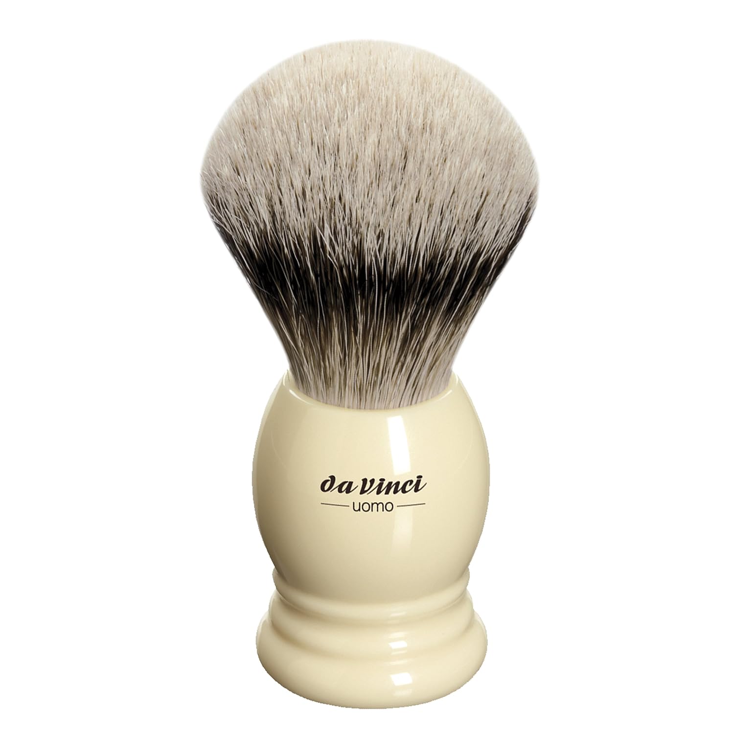 da Vinci Shaving Series 296 UOMO Silvertip Shaving Brush, Badger Hair with Ivory Ringed Handle, 22mm, 50 Gram