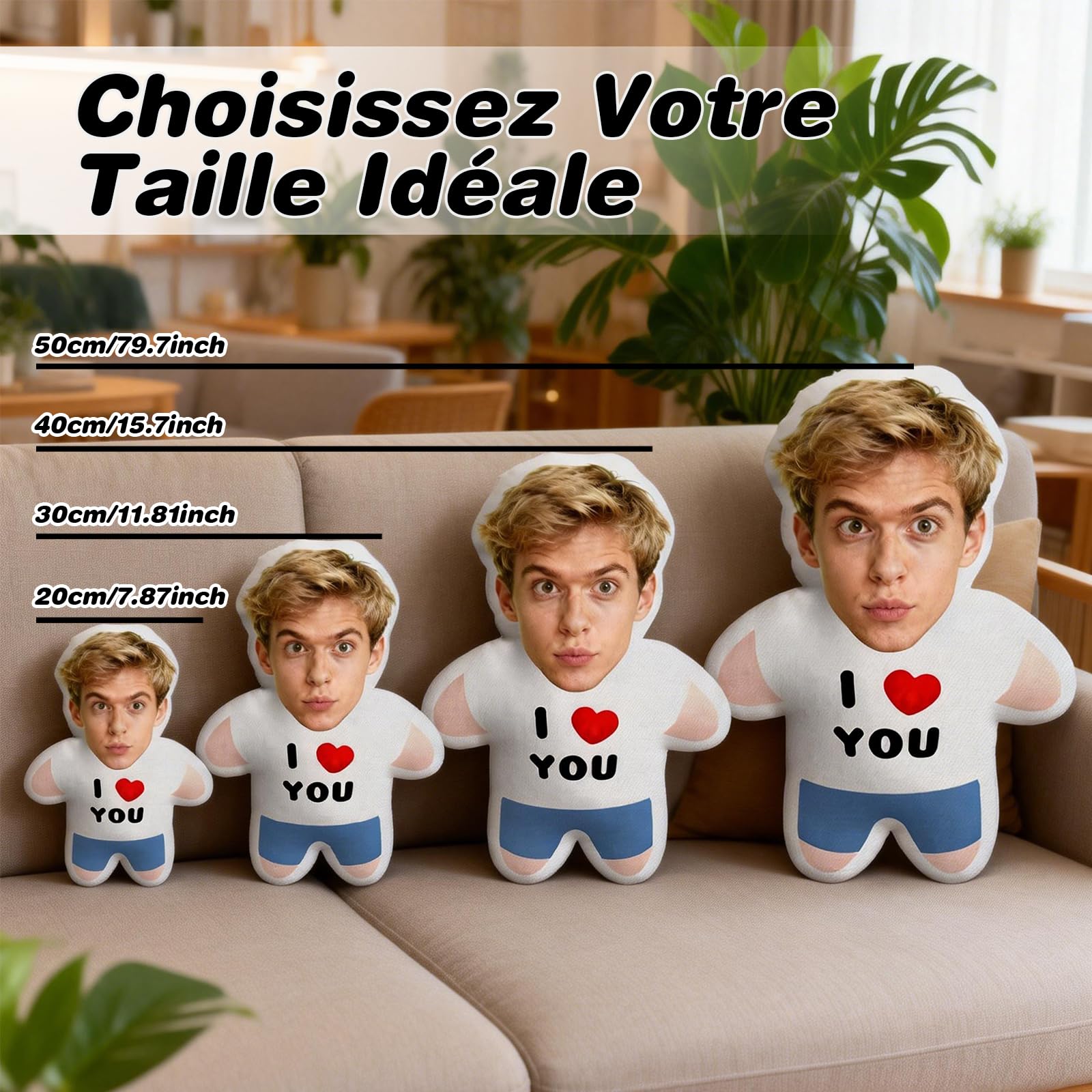 Oreillers personnalisés avec nom et motifs de personnages de dessins animés sur le thème de Noël cadeau spécial pour enfants