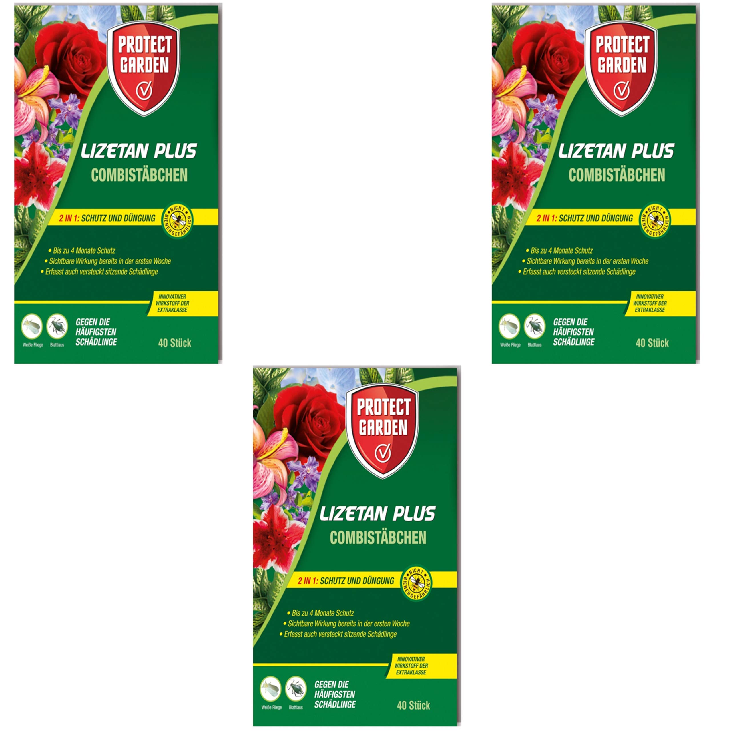 Protect Garden Combistäbchen Lizetan Plus 3 x 40 Stück Dünger und Schutz in einem