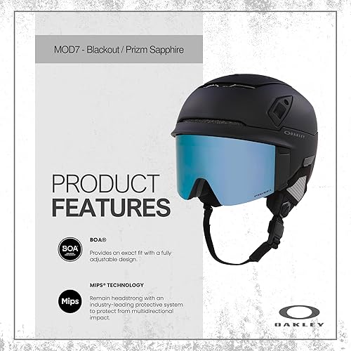 Miniatura 2 de Oakley MOD7 - Casco de esquí integrado con gafas para hombres y mujeres  paquete con botella de agua plegable de diseñador iWear con mosquetón