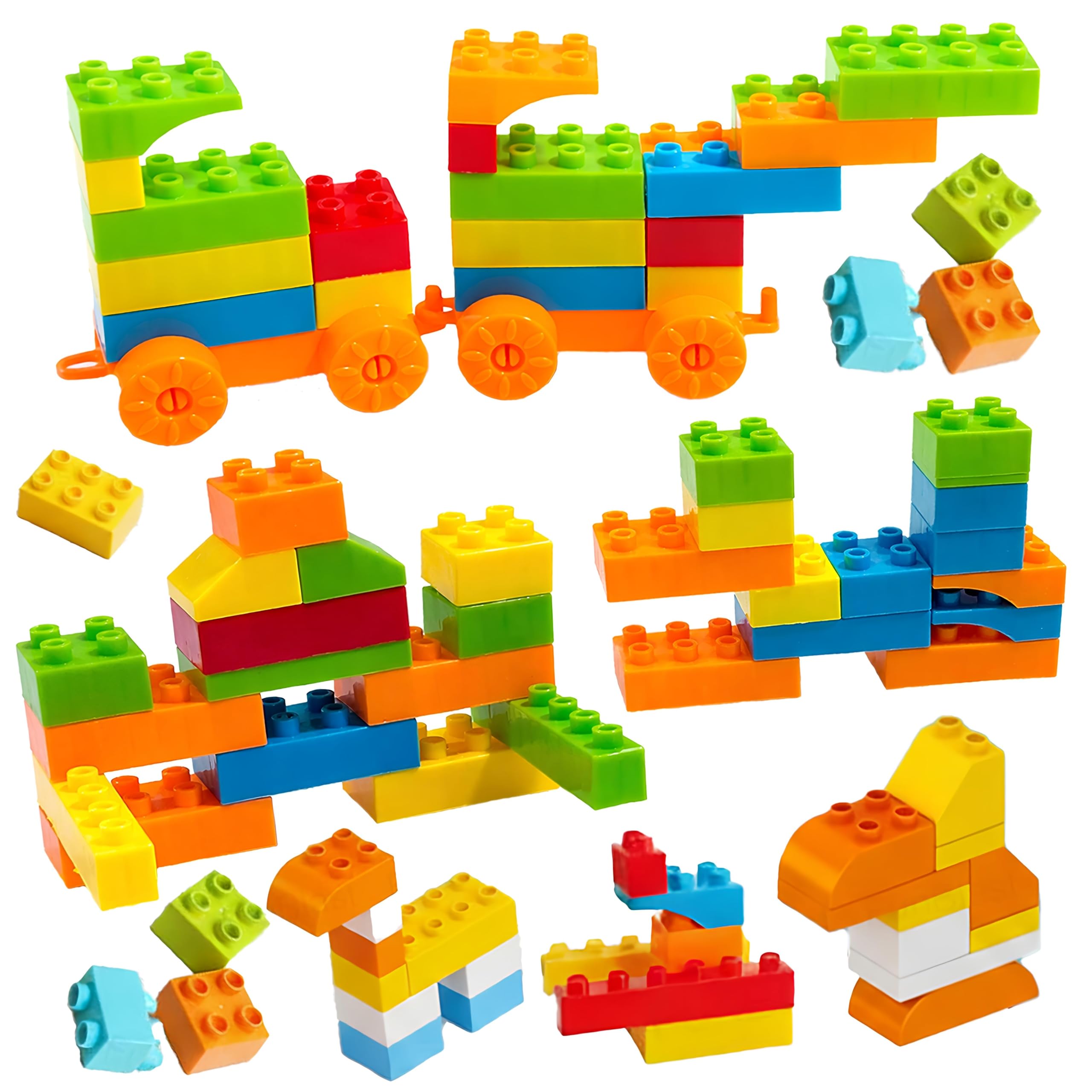 FunBlast Building Blocks for Kids - 70 Interlocking DIY Blocks with 8 Wheels, Toys for Children Educational & Learning Toy for 3+ Years Kids, Girls & Boys-image-14