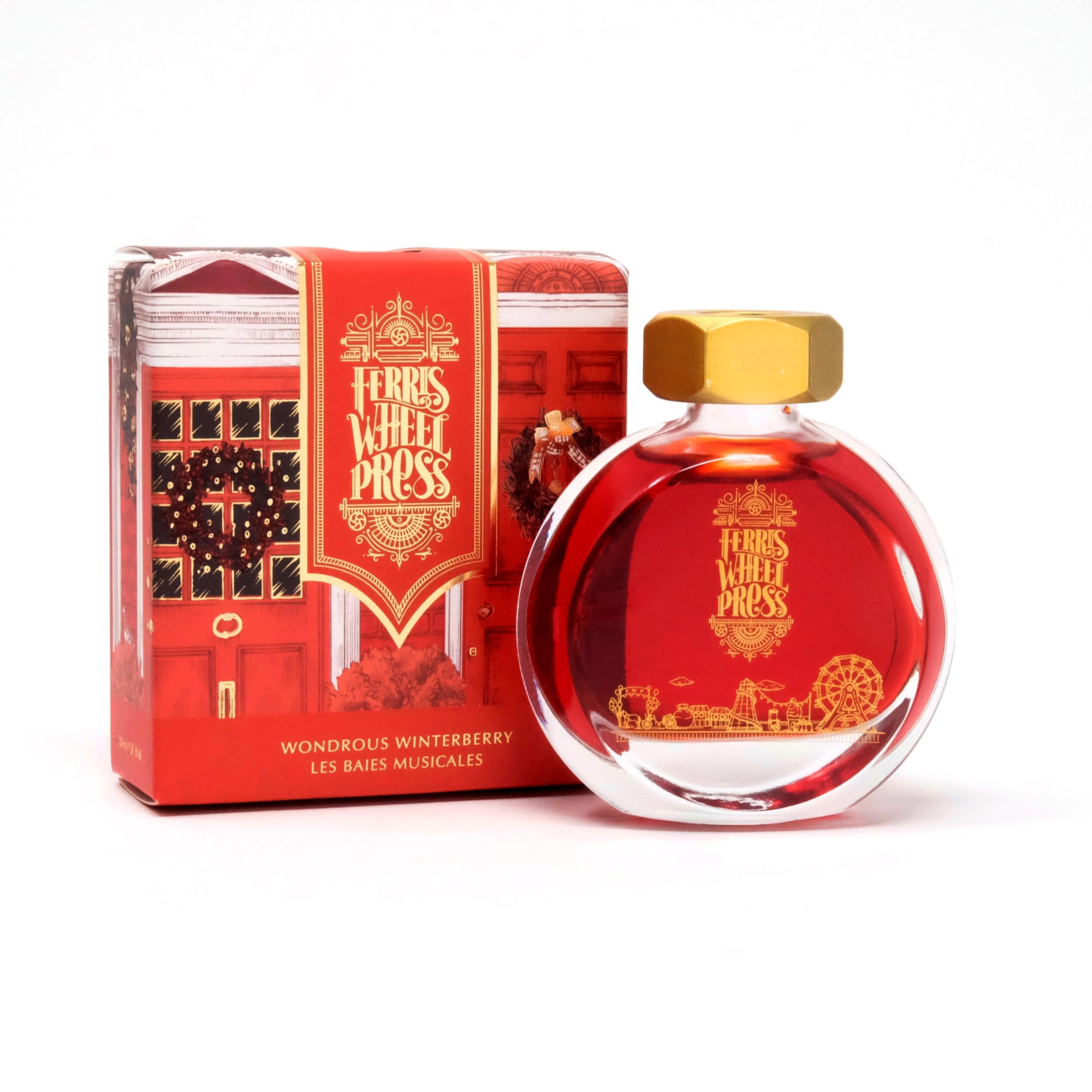 Ferris Wheel Press Fountain Pen Ink, Everyday Ink Collection, Red with Gold Shimmer, 38ml, 38 ml