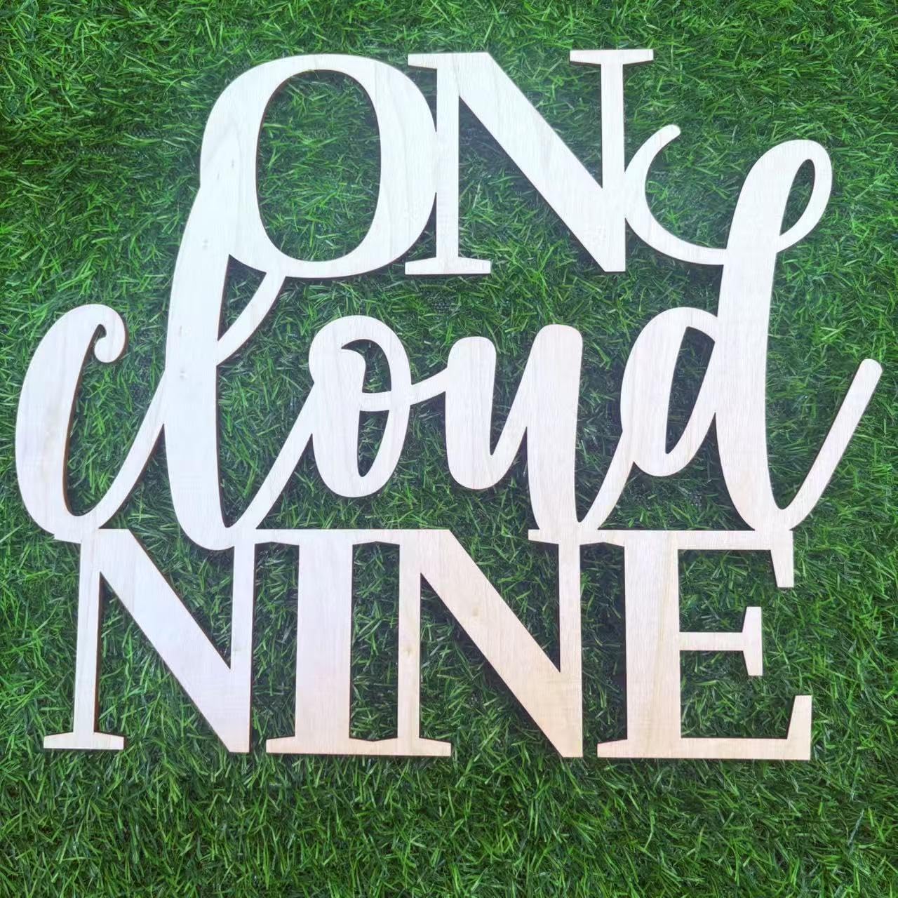 Panneau en bois We're On Cloud 9e pour décoration de fête prénatale et chambre bébé