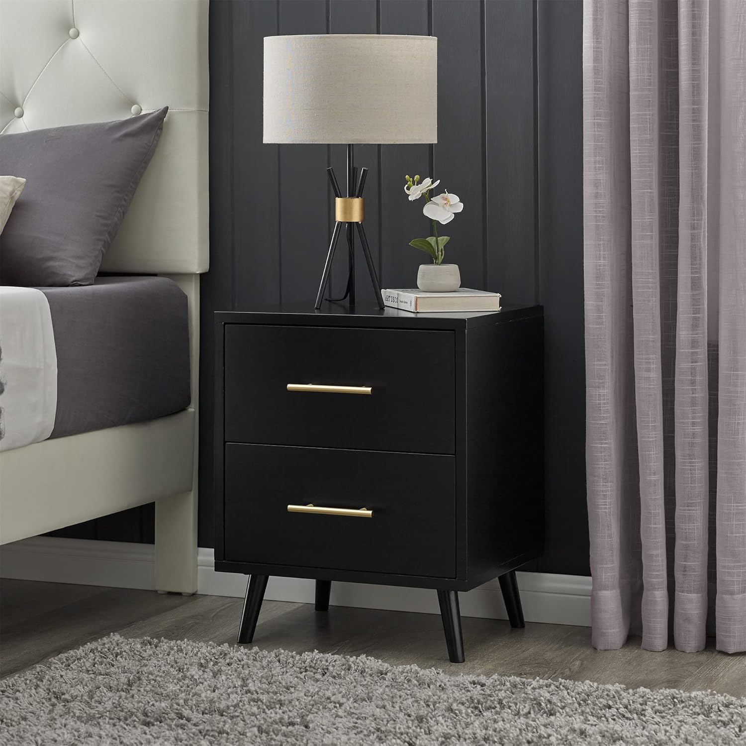 MUSEHOMEINC Modern MidCentury Nightstand/Bedside Table