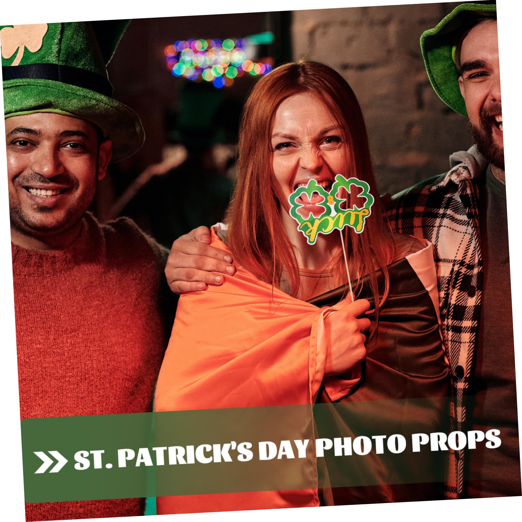 MAGICLULU 5 Sets Foto Requisiten Dekoration Für Den Stand Party Fotografie Zubehör St Patrick's Day DIY Requisite DIY Foto Requisite St Patrick's Day Selfie Foto Requisite