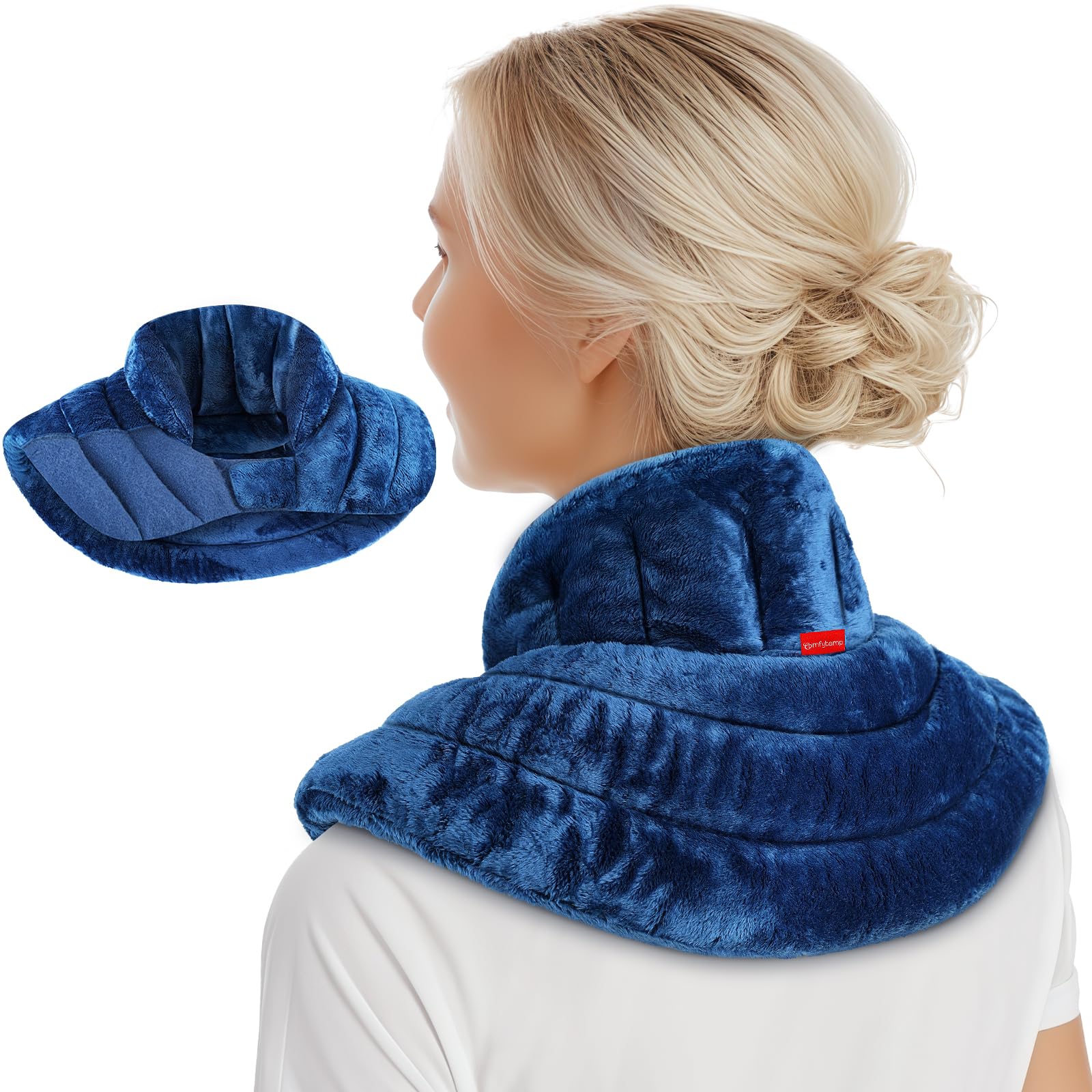 Comfytemp Cuscino Cervicale Termico per Microonde, Peso Aggiuntivo 1,1 kg | Superficie Ultra-dolce, Cervicale Riscaldante Calore Umido Naturale, Scaldacollo Cervicale Microonde, Ideale per Papà e Mamma