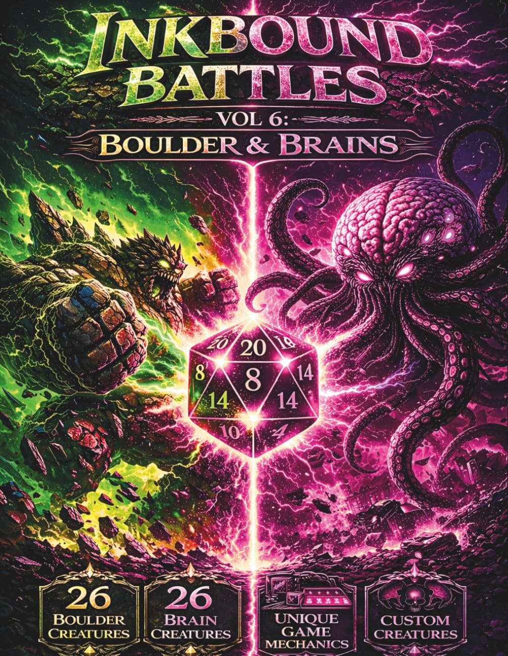 INKBOUND BATTLES vol 6:Boulder & Brains: A PvP Creature Battling Experience You Can Color