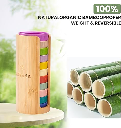 Miniatura 3 de QOOMABA Tapas de plástico para tarros de masón, 10 unidades con un organizador de tapa de tarro de bambú - a prueba de fugas y ahorro de espacio