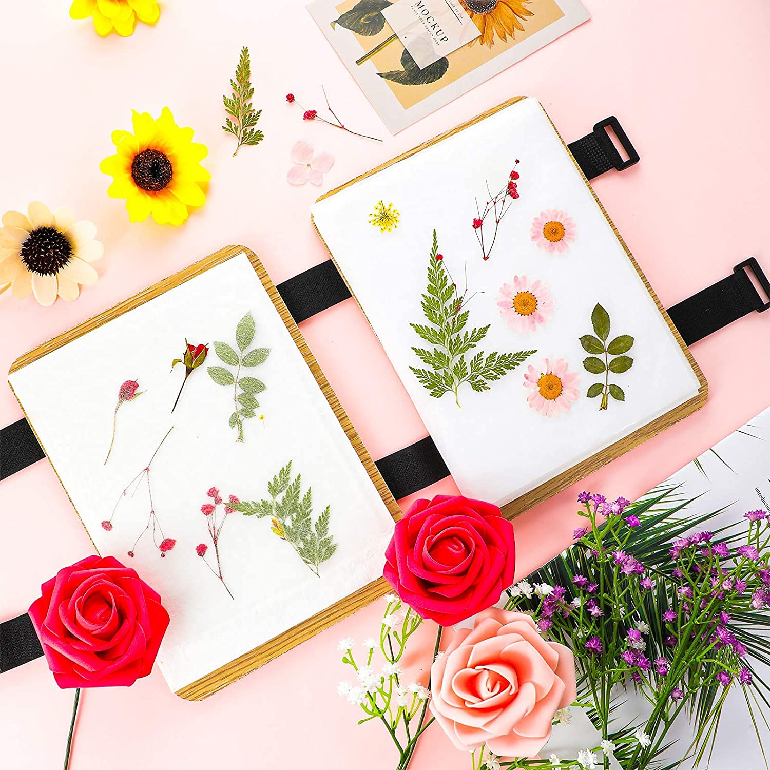 CENPEK Kit de prensa de flores de 6 capas de 6 x 8 pulgadas, juego de prensa de hojas para manualidades, flores prensadas secas, hojas, manualidades, joyería de resina