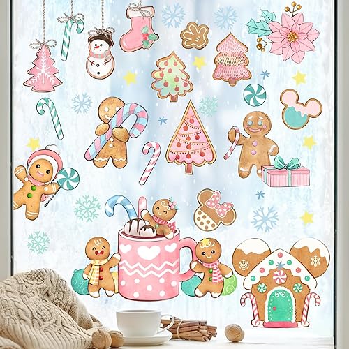 Mfault 187 calcomanías de pared con texto en inglés "Merry Christmas", 4 hojas, calcomanías de pared de paletas de caramelo de Navidad, decoración