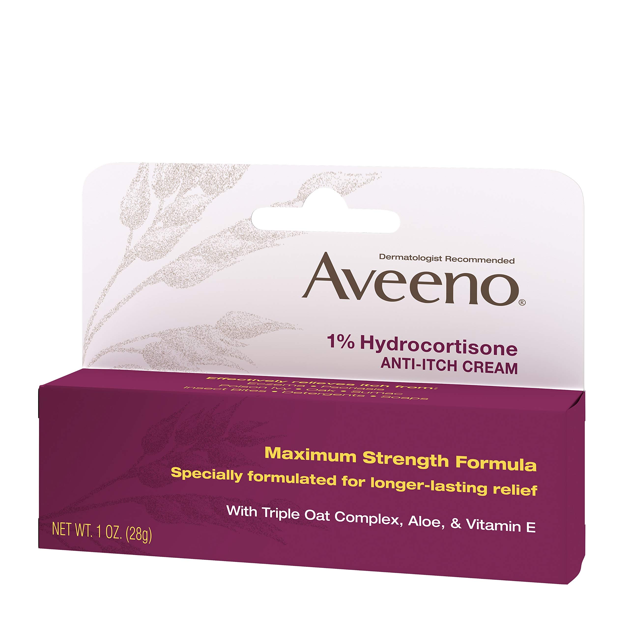 Aveeno Maximum Strength 1 Hydrocortisone AntiItch Cream with Pure Oat