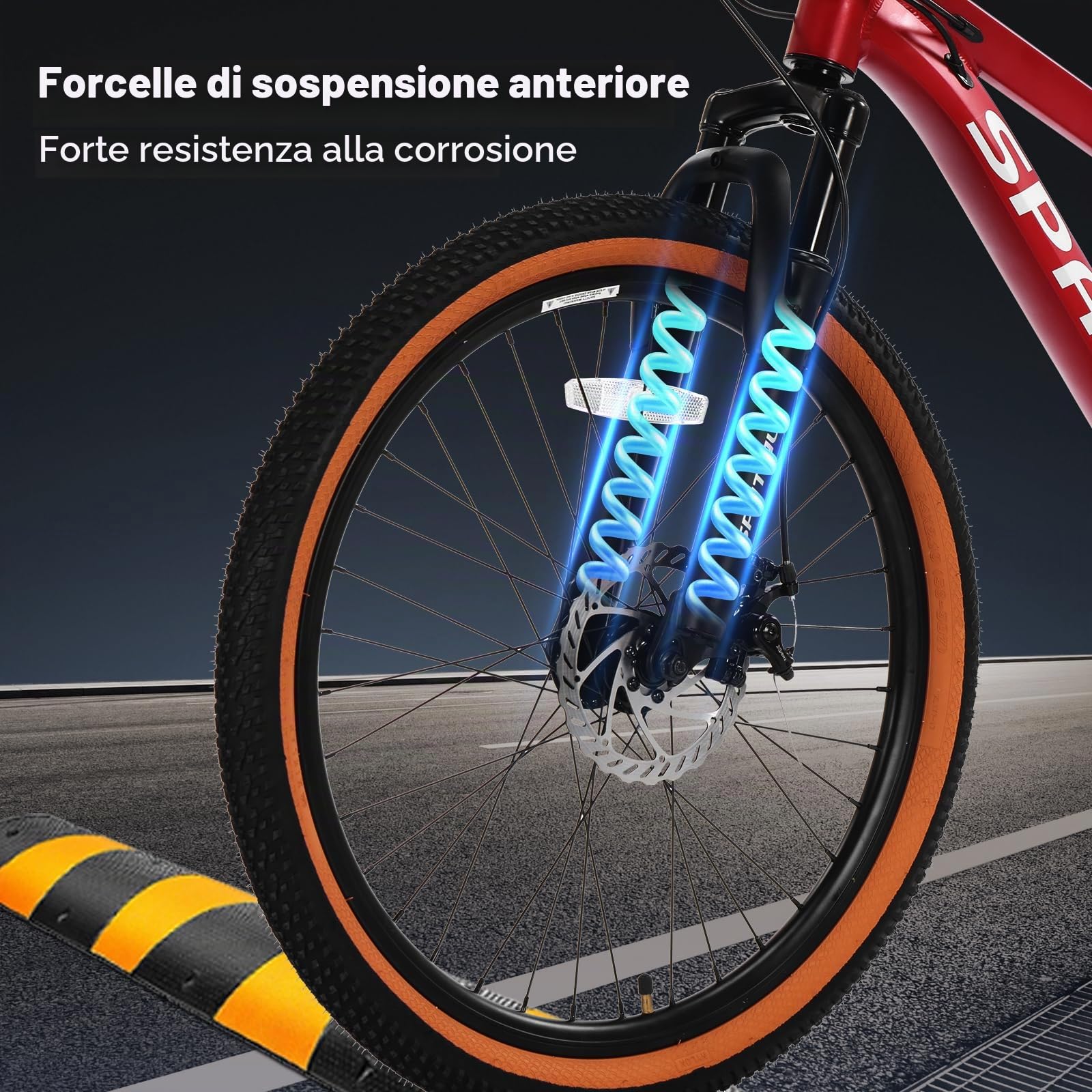 SPATIAL Mountain Bike, bici da ciclismo da esterno da 24/26/27,5/29 pollici, 21/8 velocità | Doppi freni a disco, sedile ergonomico regolabile per uomini, donne