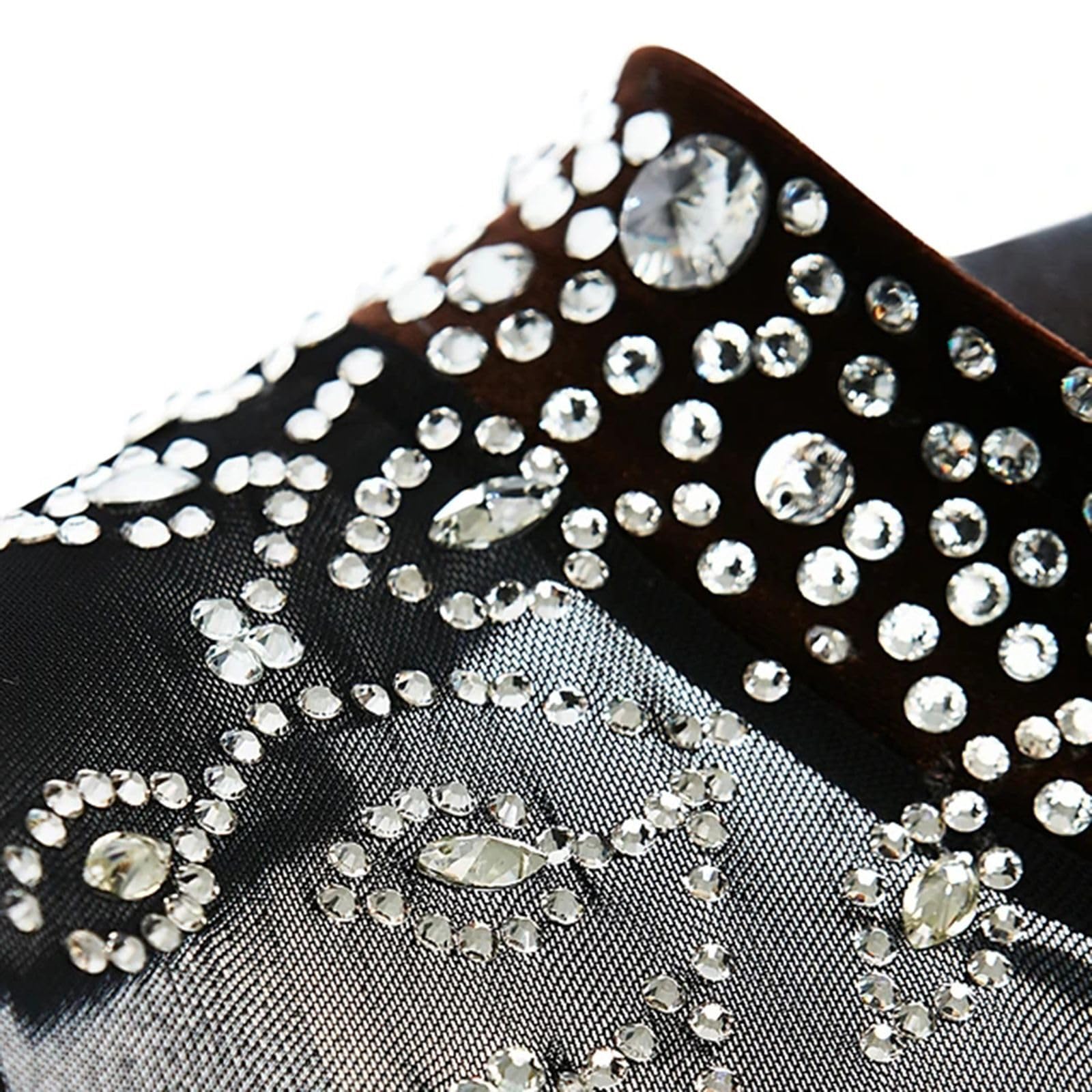 Robe de patinage artistique pour femme avec strass noirs