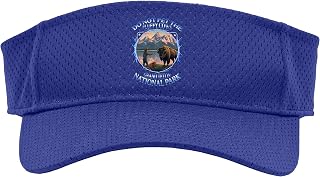 Do Not Pet The Fluffy Cows Bison Grand Teton National Park Sport Sun Visor, Youth, One Size, Purple