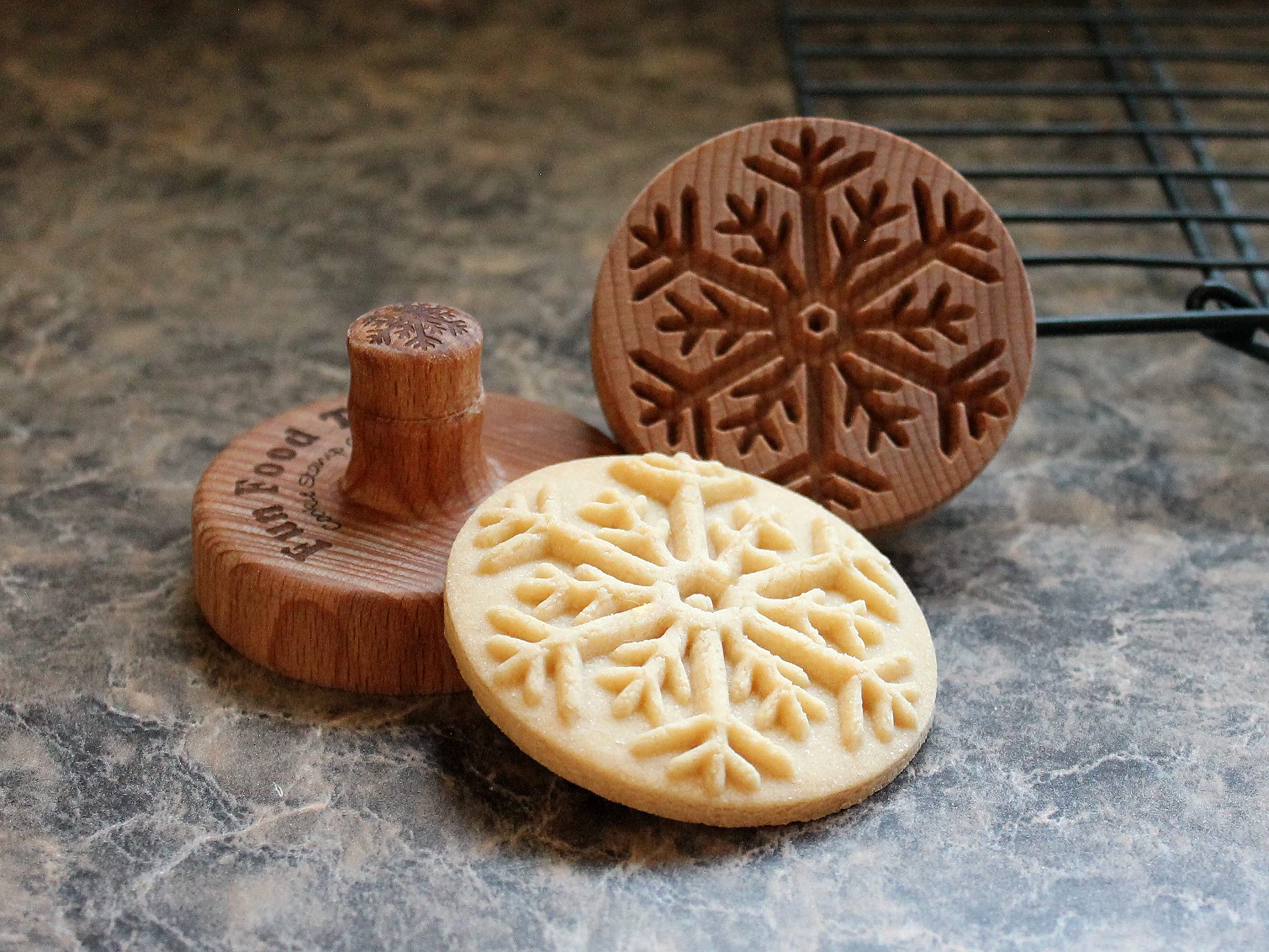 Sello de galletas de madera, 2.5 pulgadas (copo de nieve 3 CS-062)