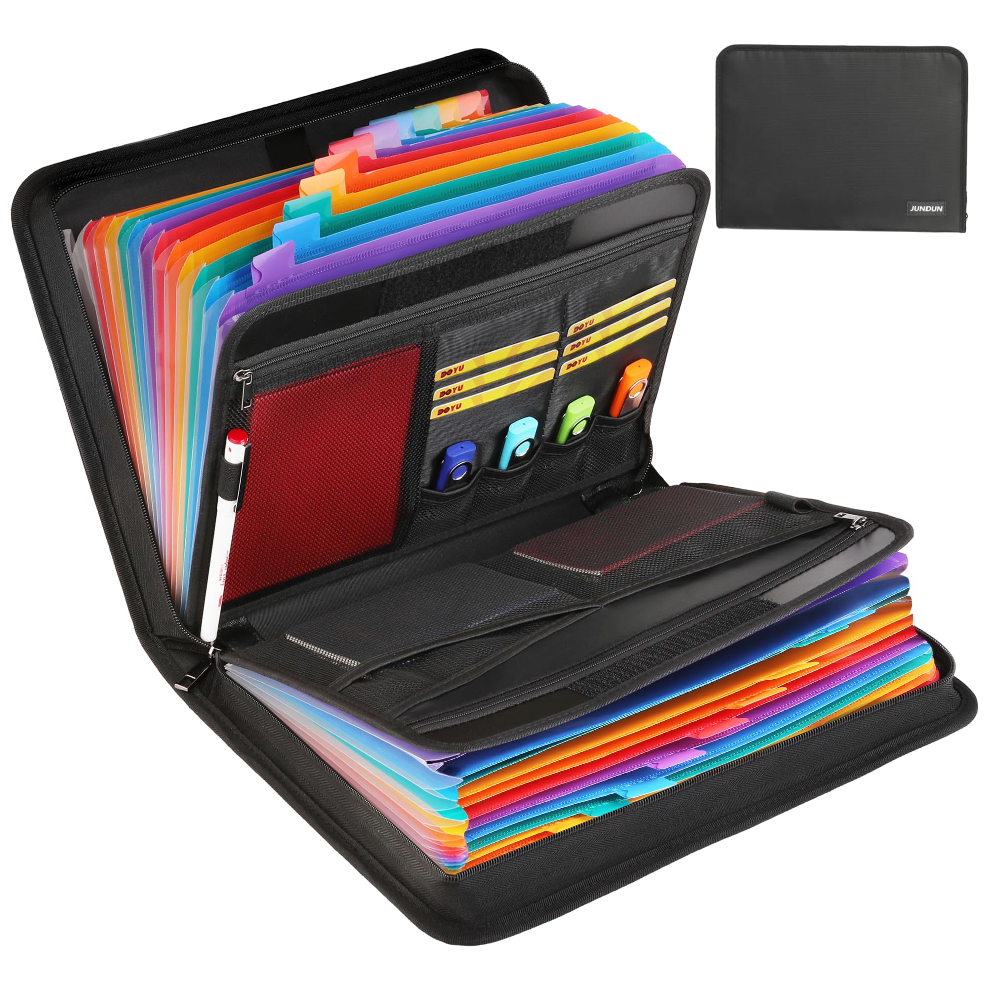 Snapklik.com : JUNDUN 24 Pockets Accordion File Organizer - Fireproof ...