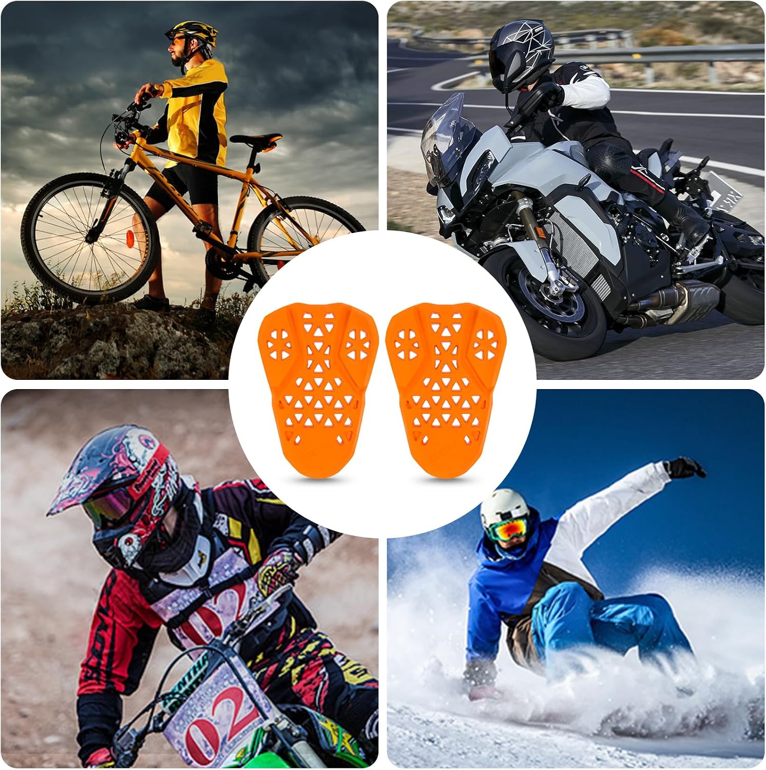 CE Level 2 Motorcycle Armor - PSLER CE Level 2 Motorcycle Armor Jacket Inserts Motorcycle Jacket Pads for Motorcycle Jackets,Hip