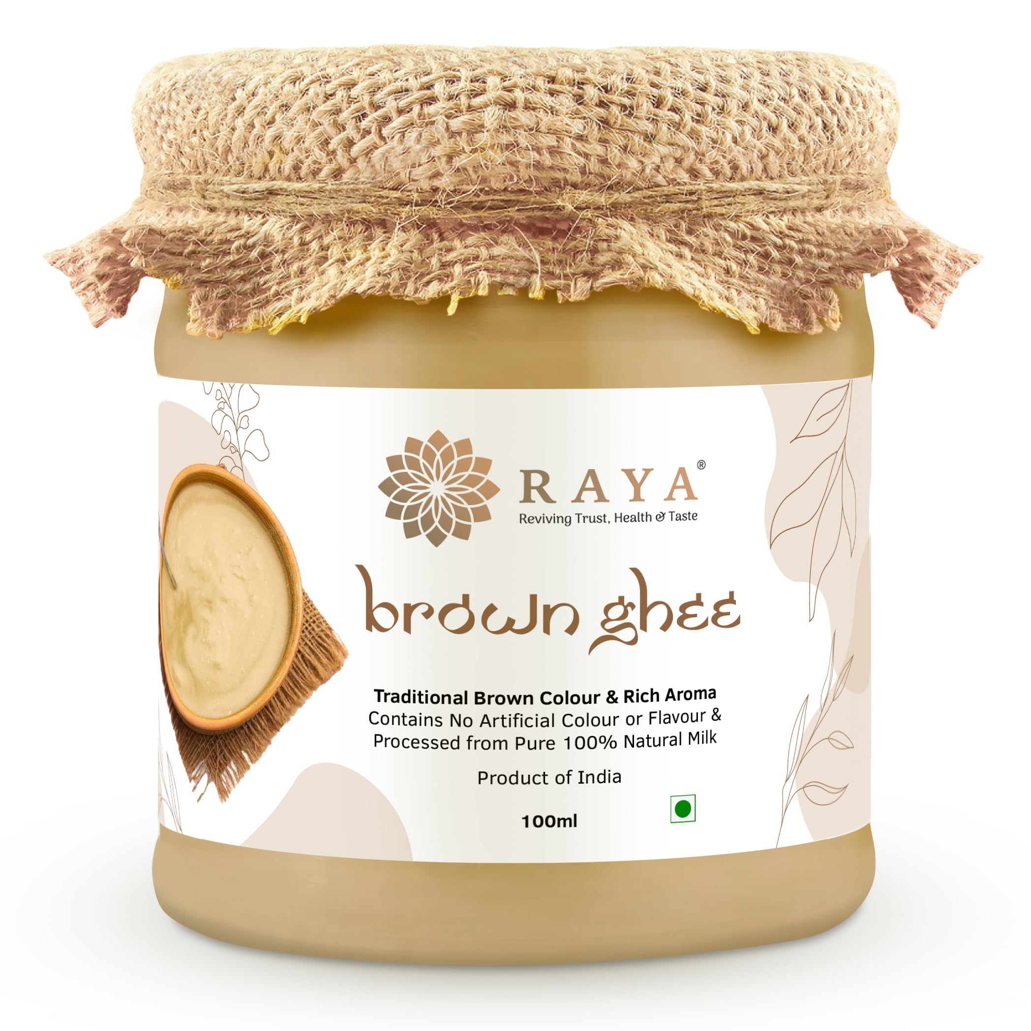 RAYA Traditional Brown Ghee (100ml) - Pure, Delicious, Aromatic, Healthy and Good Sources of Vitamin A - Good for Heart, Skin & Bones (B0DHPLSRLD) Amazon Price History, Amazon Price Tracker