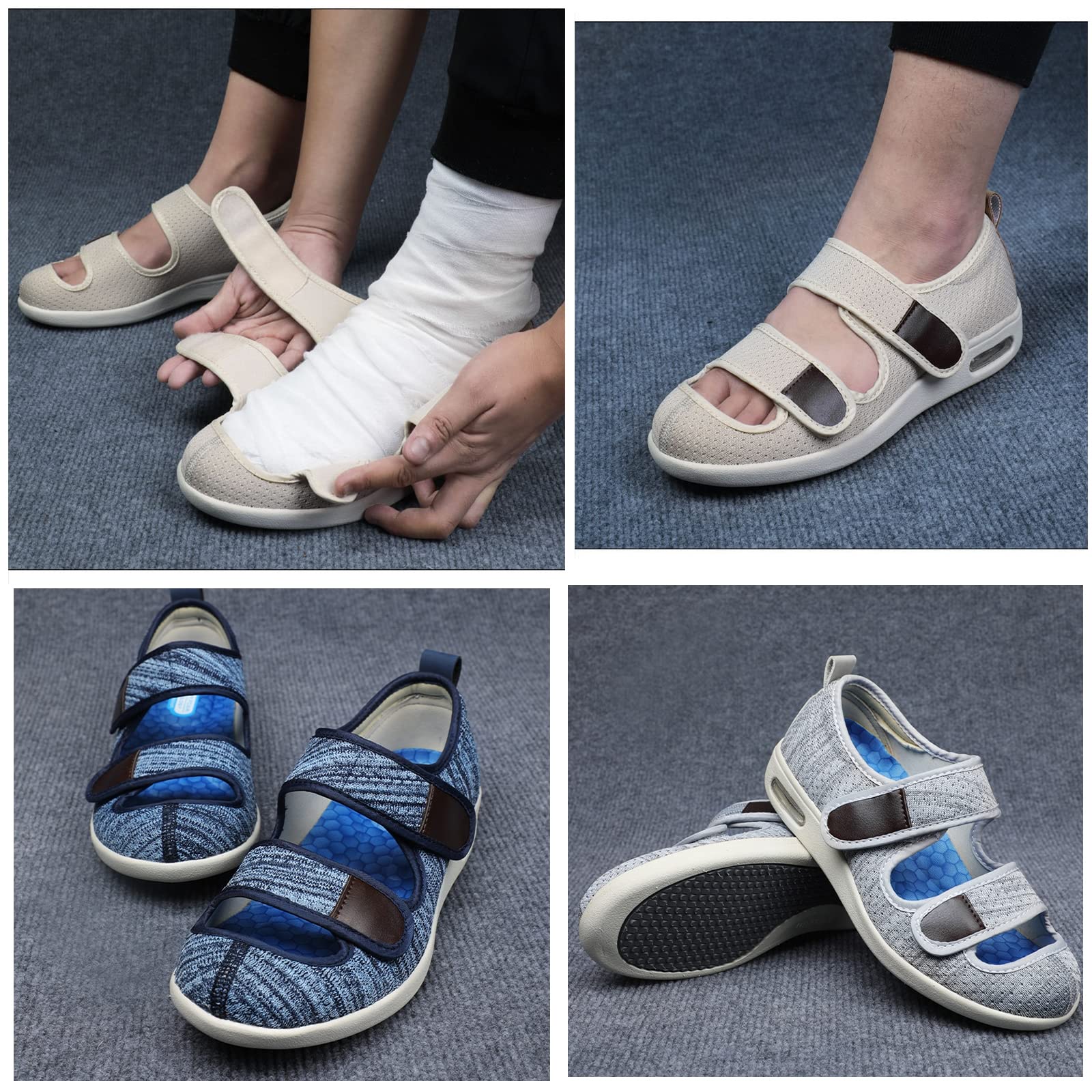 Zapatos ortopédicos para diabéticos para Hombres y Mujeres, Pantuflas para diabéticos, Zapatos para pies hinchados, Zapatos Especiales para la Salud, Zapatos preventivos Ligeros