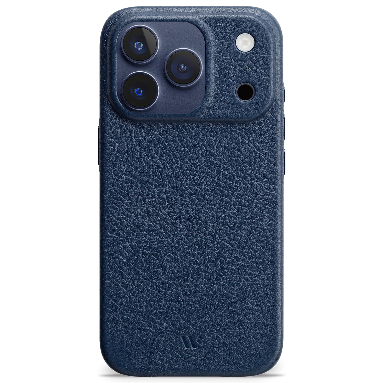 WIIUKA Funda para iPhone 17 Pro, piel de Alemania, funda de piel extrafina, funda premium para teléfono móvil, funda Qi, esquí, azul noche